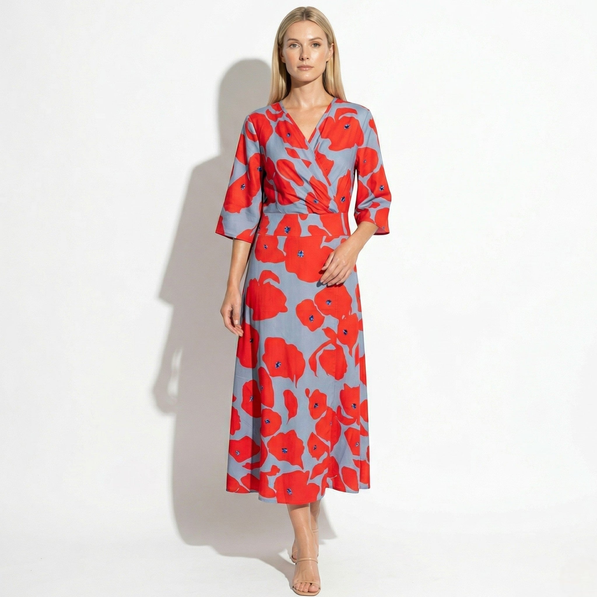 Ella - Women's Summer Floral Maxi Dress - Maxi Dress - Red - Parker&Brooks