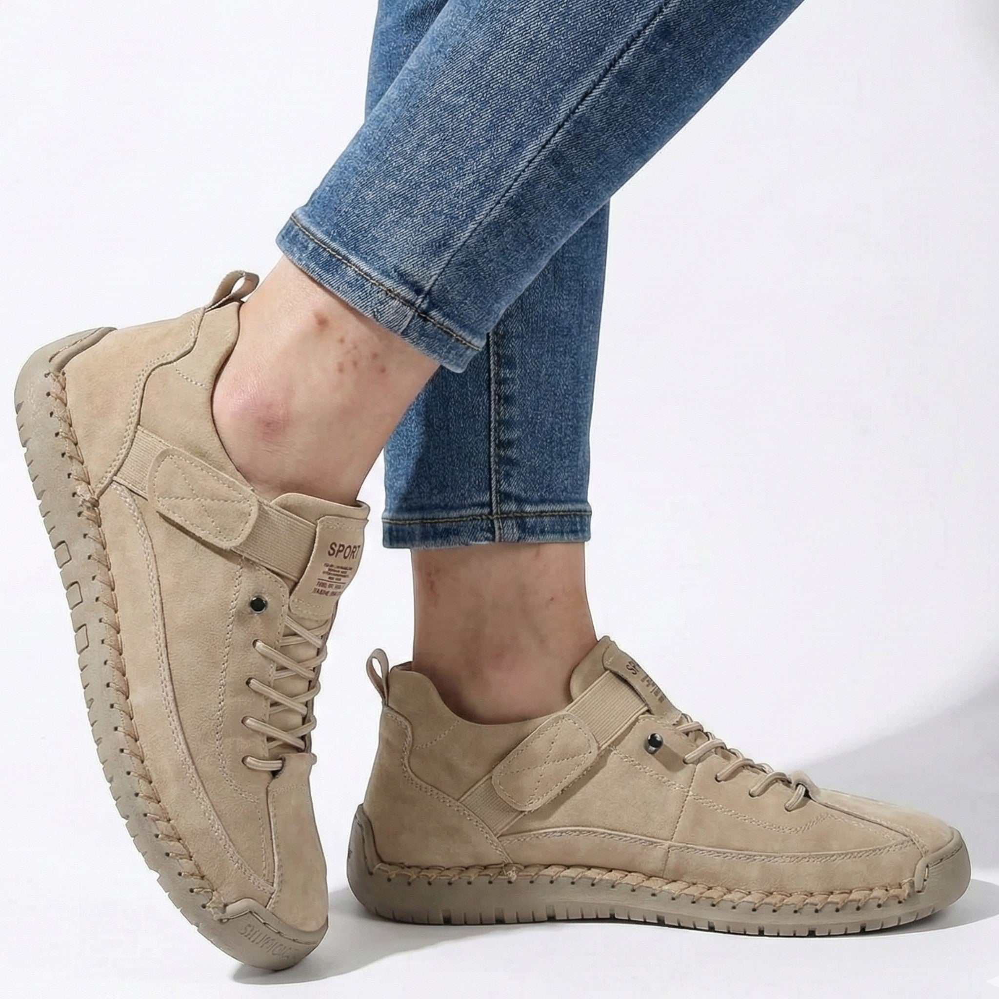 Elodie - Women's Lightweight Sneakers - Sneakers - Beige - Parker&Brooks