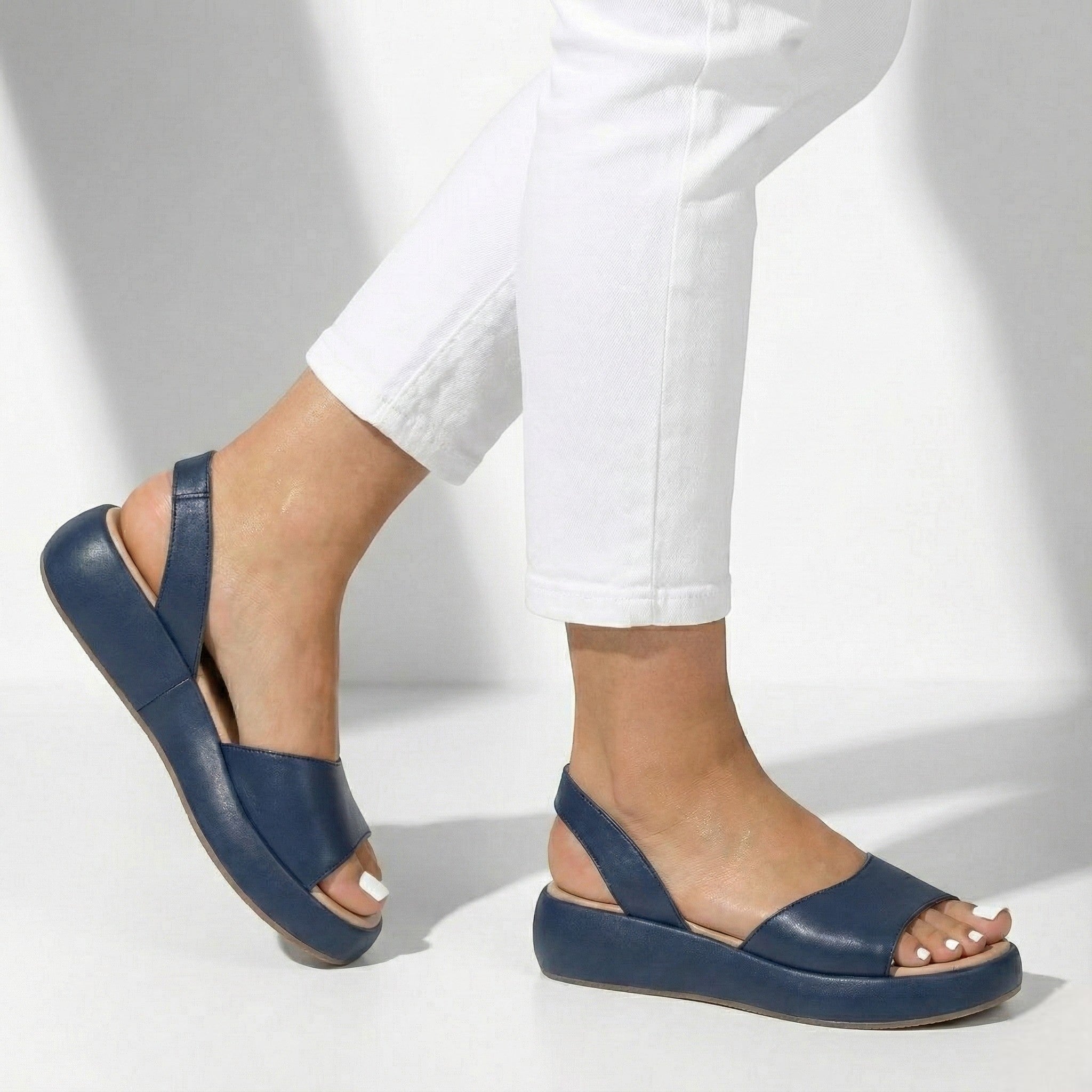 Erin - Women's Lightweight Slip On Summer Sandals - Footwear - Blue - Parker&Brooks