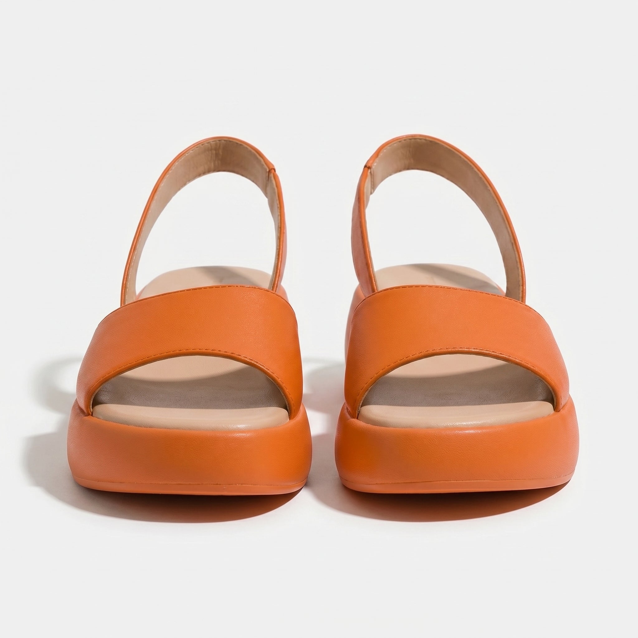 Erin - Women's Lightweight Slip On Summer Sandals - Footwear - Orange - Parker&Brooks