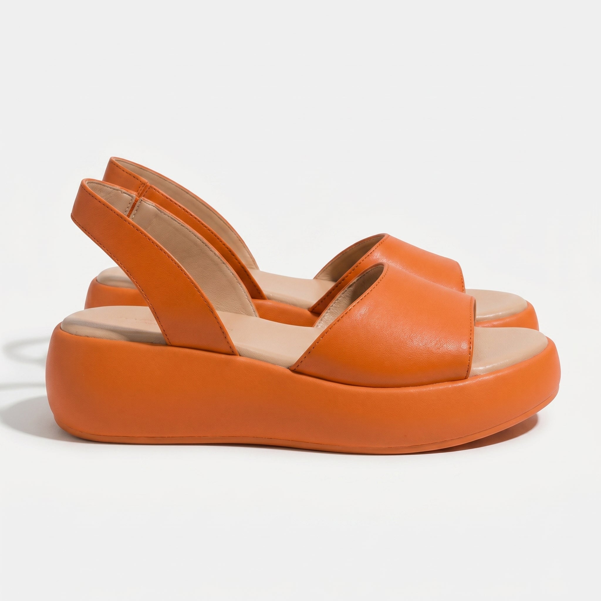 Erin - Women's Lightweight Slip On Summer Sandals - Footwear - Orange - Parker&Brooks