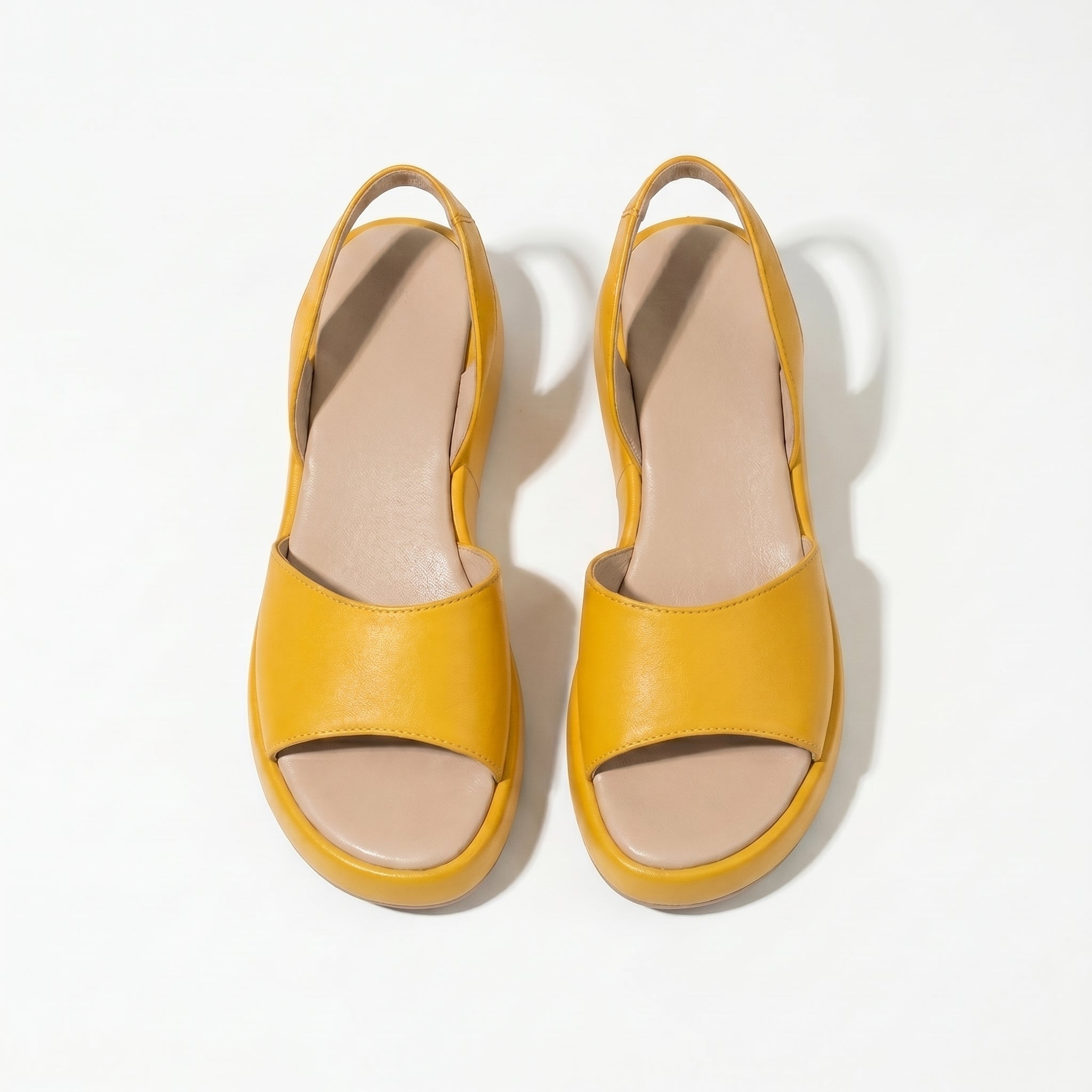 Erin - Women's Lightweight Slip On Summer Sandals - Footwear - Yellow - Parker&Brooks