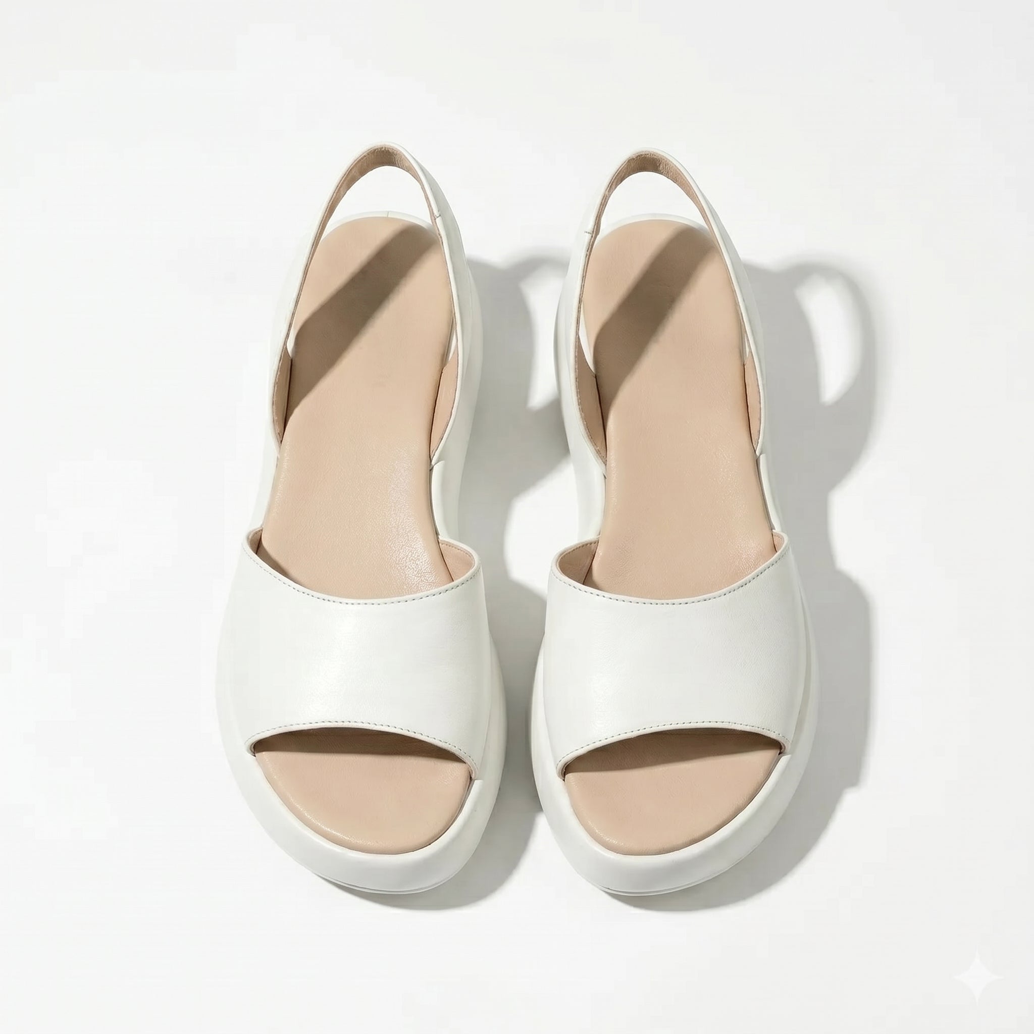 Erin - Women's Lightweight Slip On Summer Sandals - Footwear - White - Parker&Brooks
