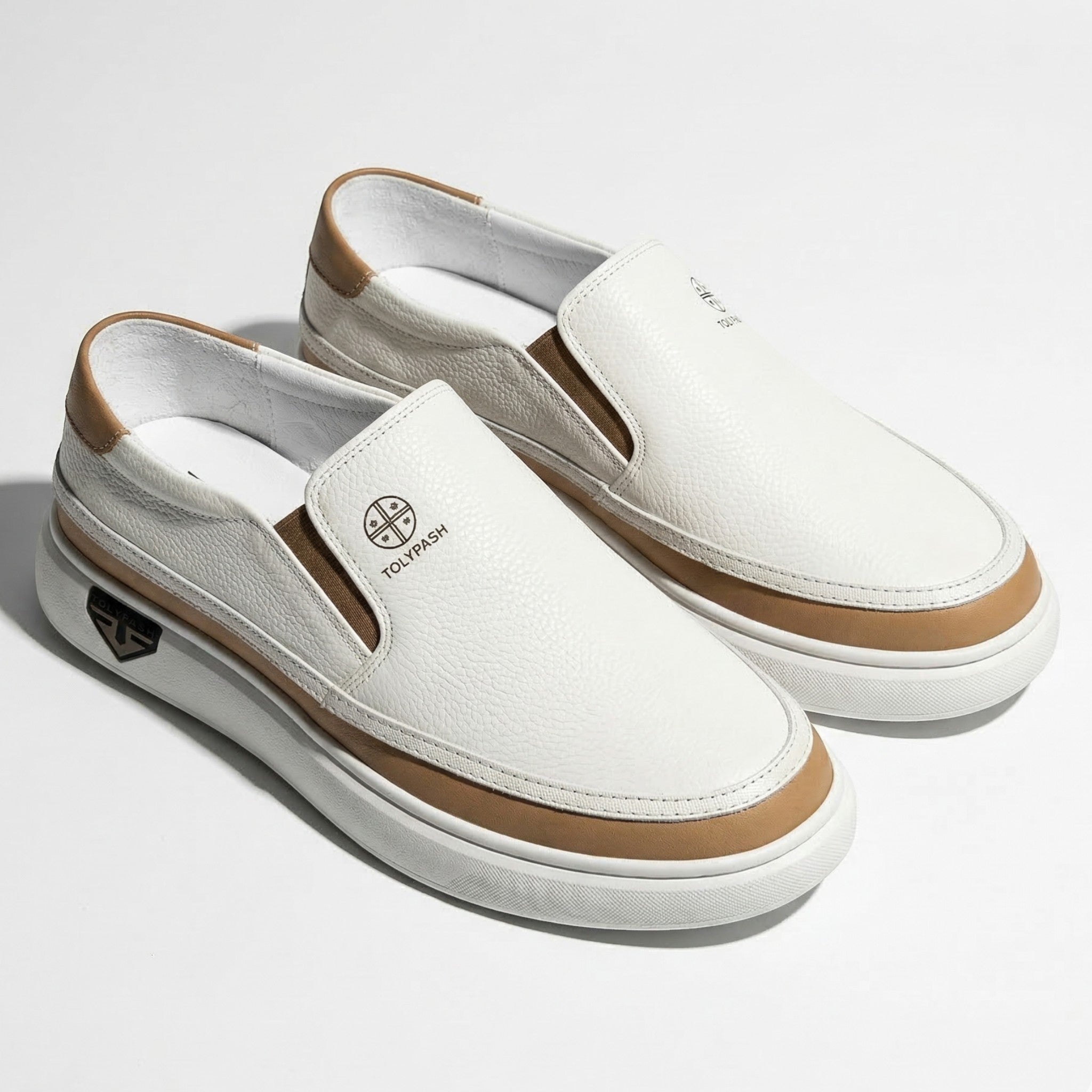Ethan - Men's Casual Slip - On Sneaker - Sneakers - White - Parker&Brooks