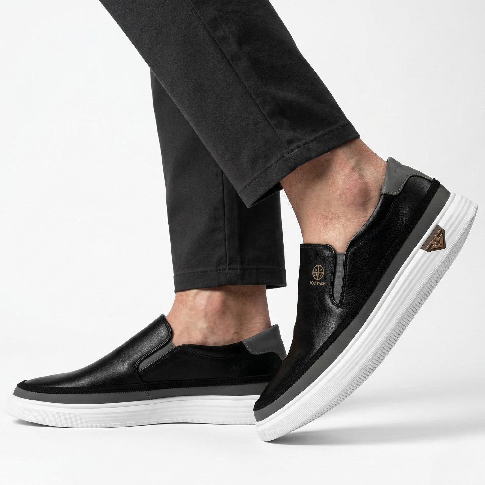 Ethan - Men's Casual Slip - On Sneaker - Sneakers - Black - Parker&Brooks