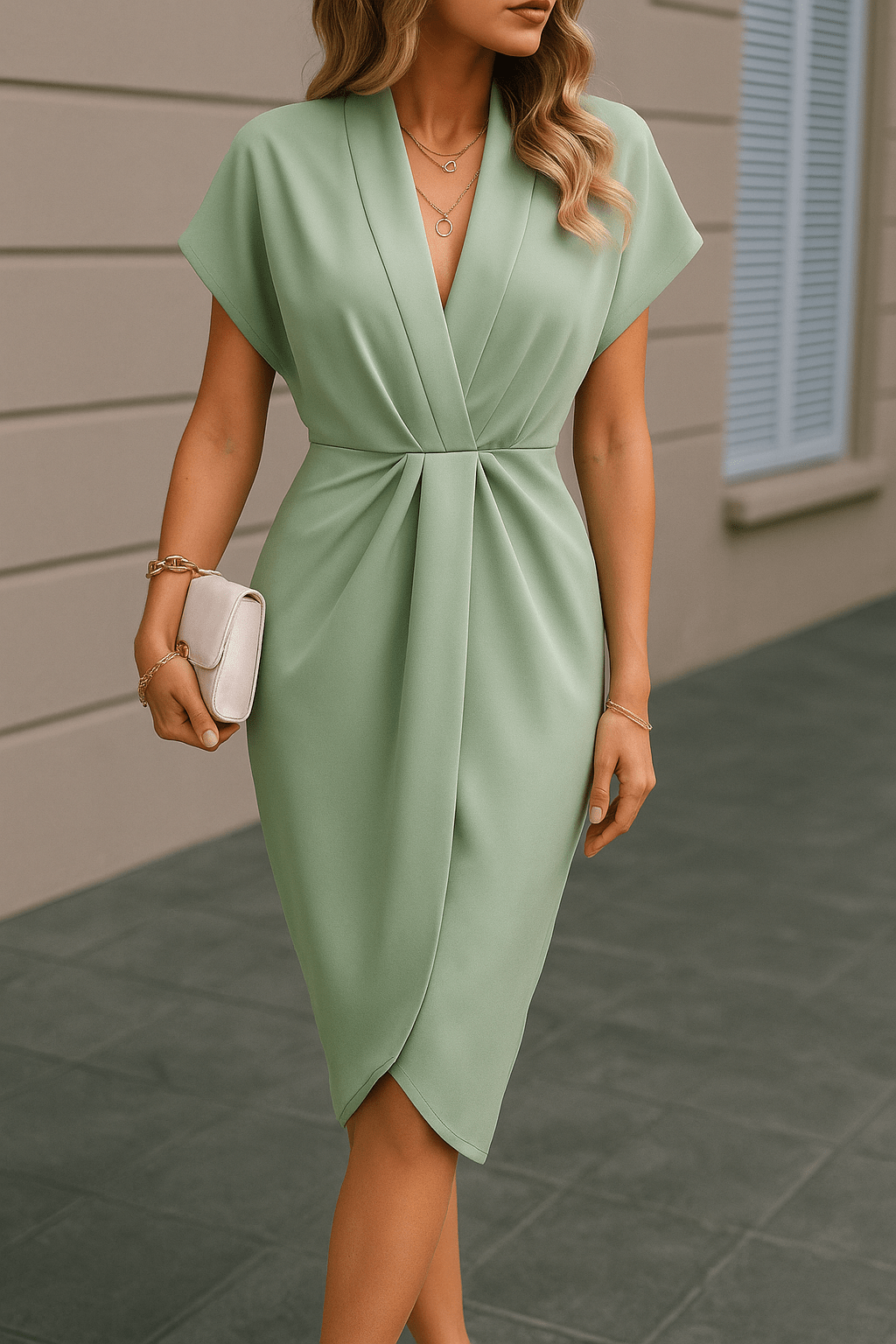 Evelina – Stylish Midi Wrap Dress