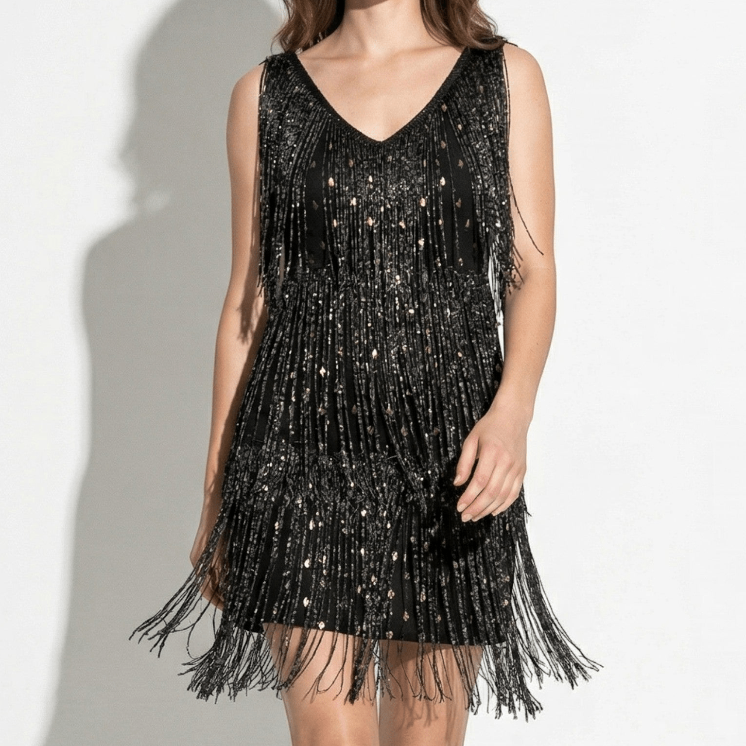 Evie - Women's Party Sequin Mini Dress - Mini Dresses - Black - Parker&Brooks