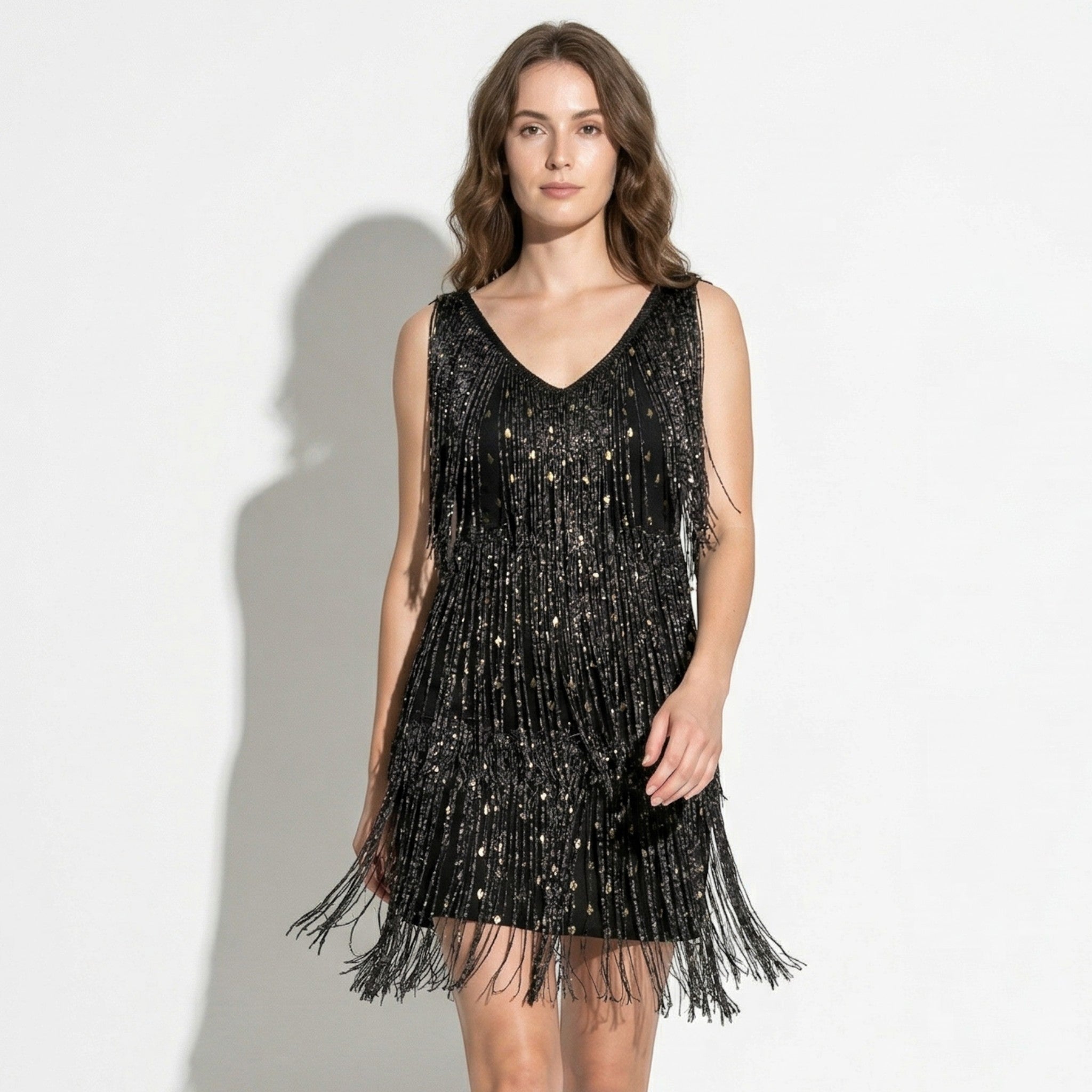 Evie - Women's Party Sequin Mini Dress - Mini Dresses - Black - Parker&Brooks