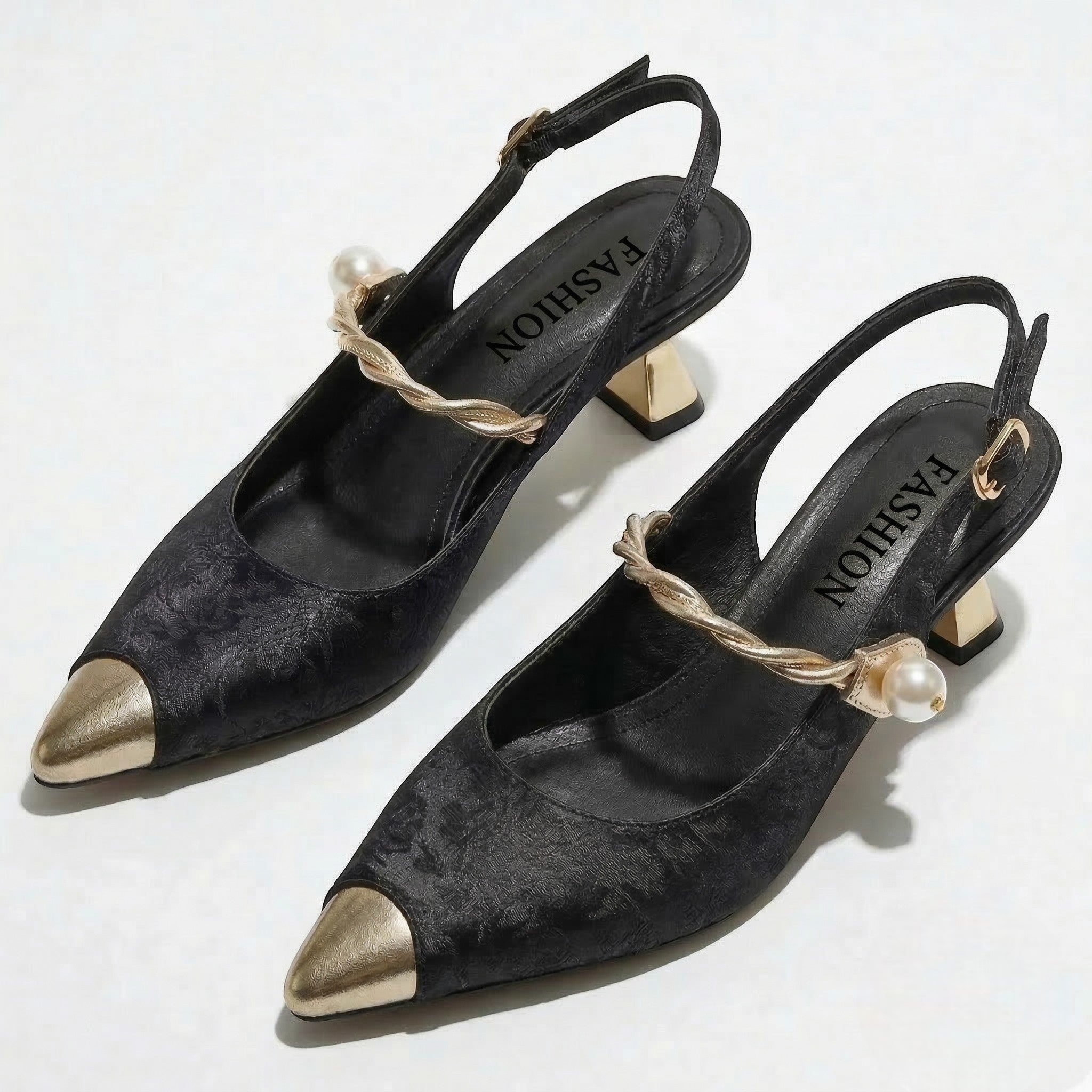 Flora - Women's Pointed Toe Mary Jane Heels - Sandal - Black - Parker&Brooks