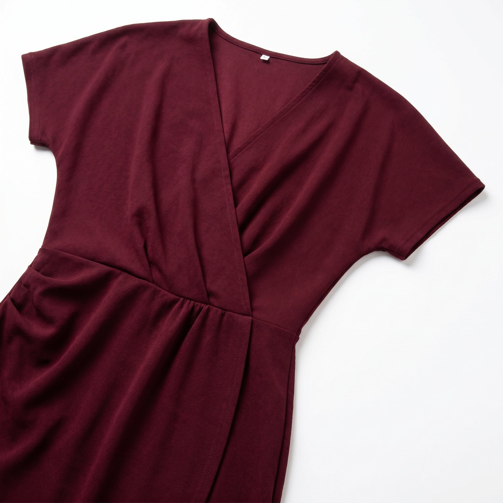 Freya - Women's Ruched Bodycon Casual Midi Dress - Dresses - Burgundy - Parker&Brooks