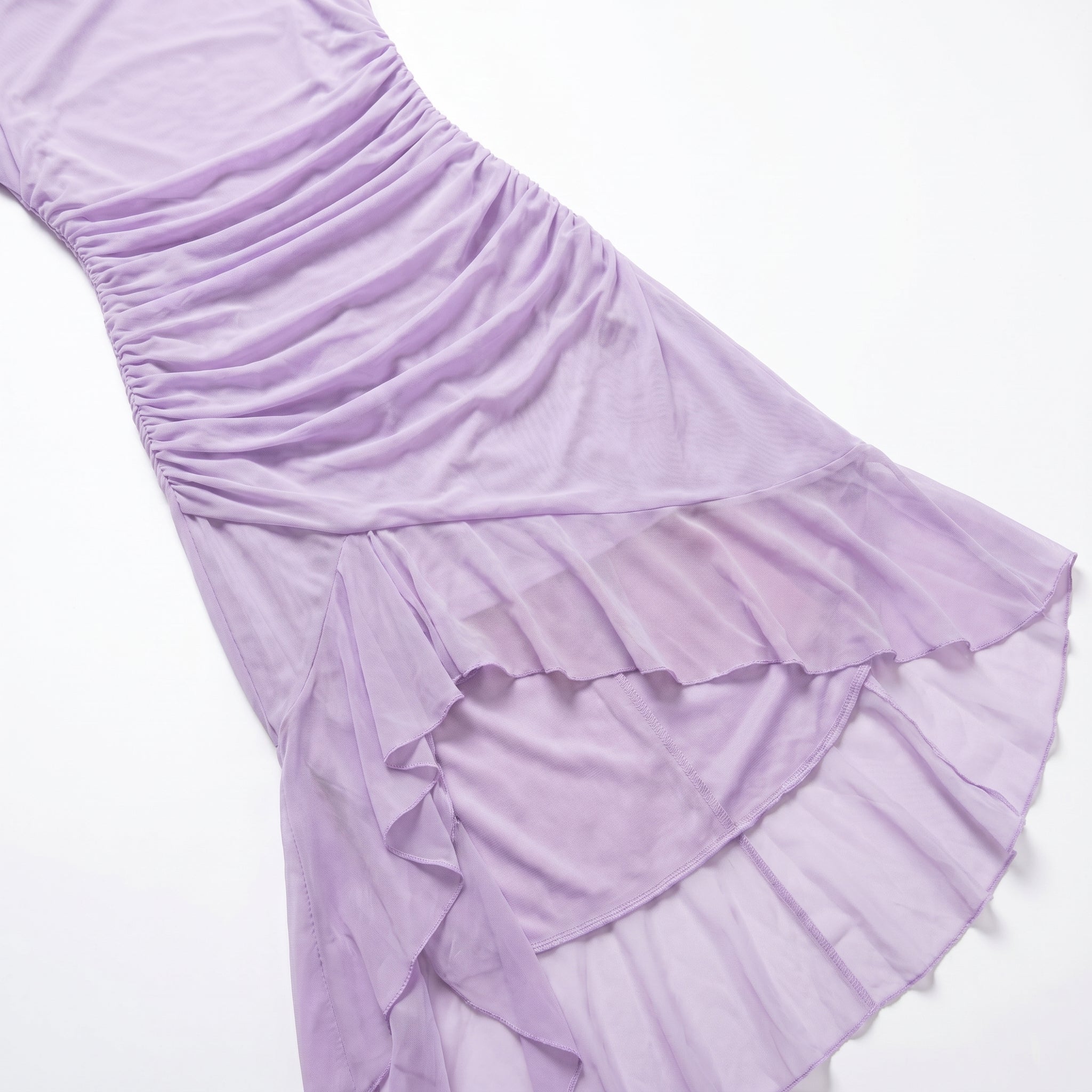Freya - Women's Ruched Sleeveless Party Midi Dress - Midi Dresses - Purple - Parker&Brooks