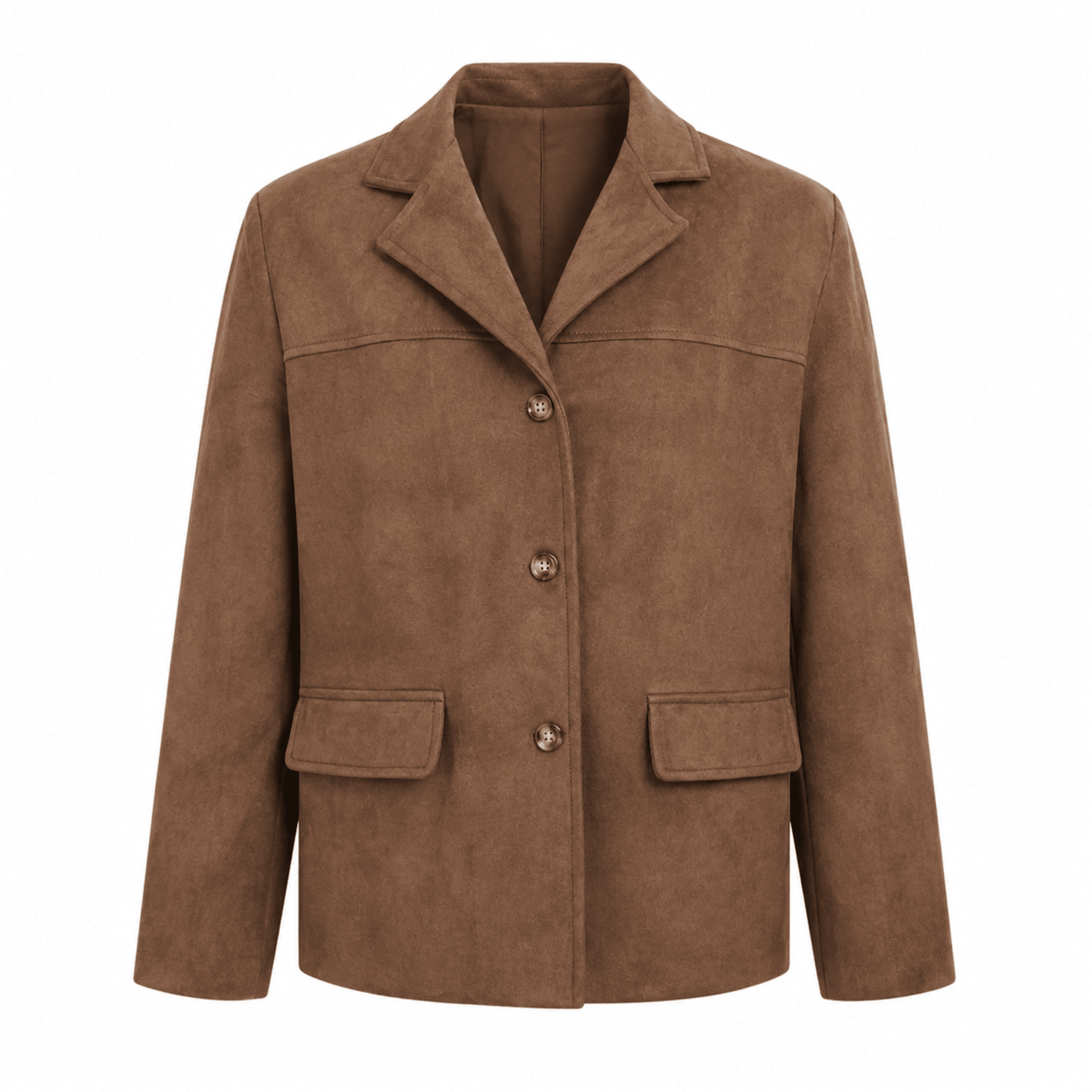 Frieda - Women's Single-Breasted Notch Lapel Blazer - Blazers - Brown - Parker&Brooks