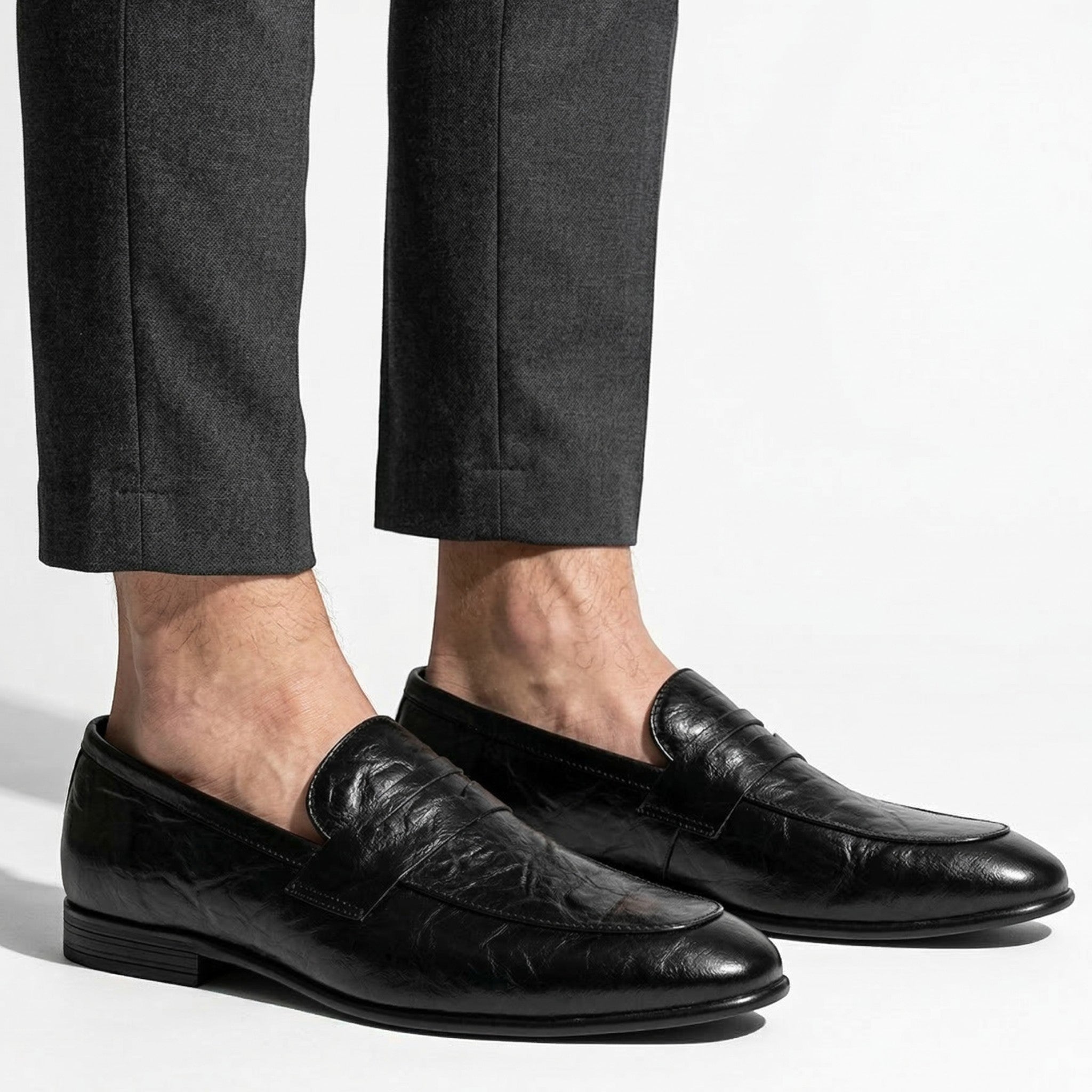 George - Men's Slip - On Loafers - Loafers - Black - Parker&Brooks