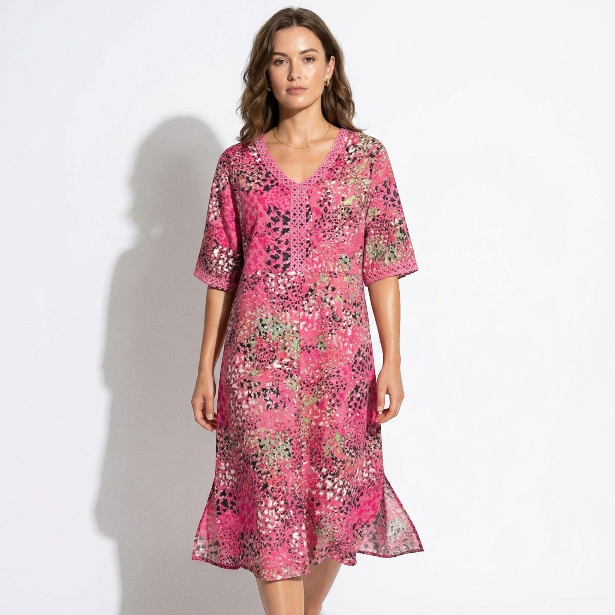Grace - Women's Summer Printed Midi Dress - Midi Dresses - Red - Parker&Brooks