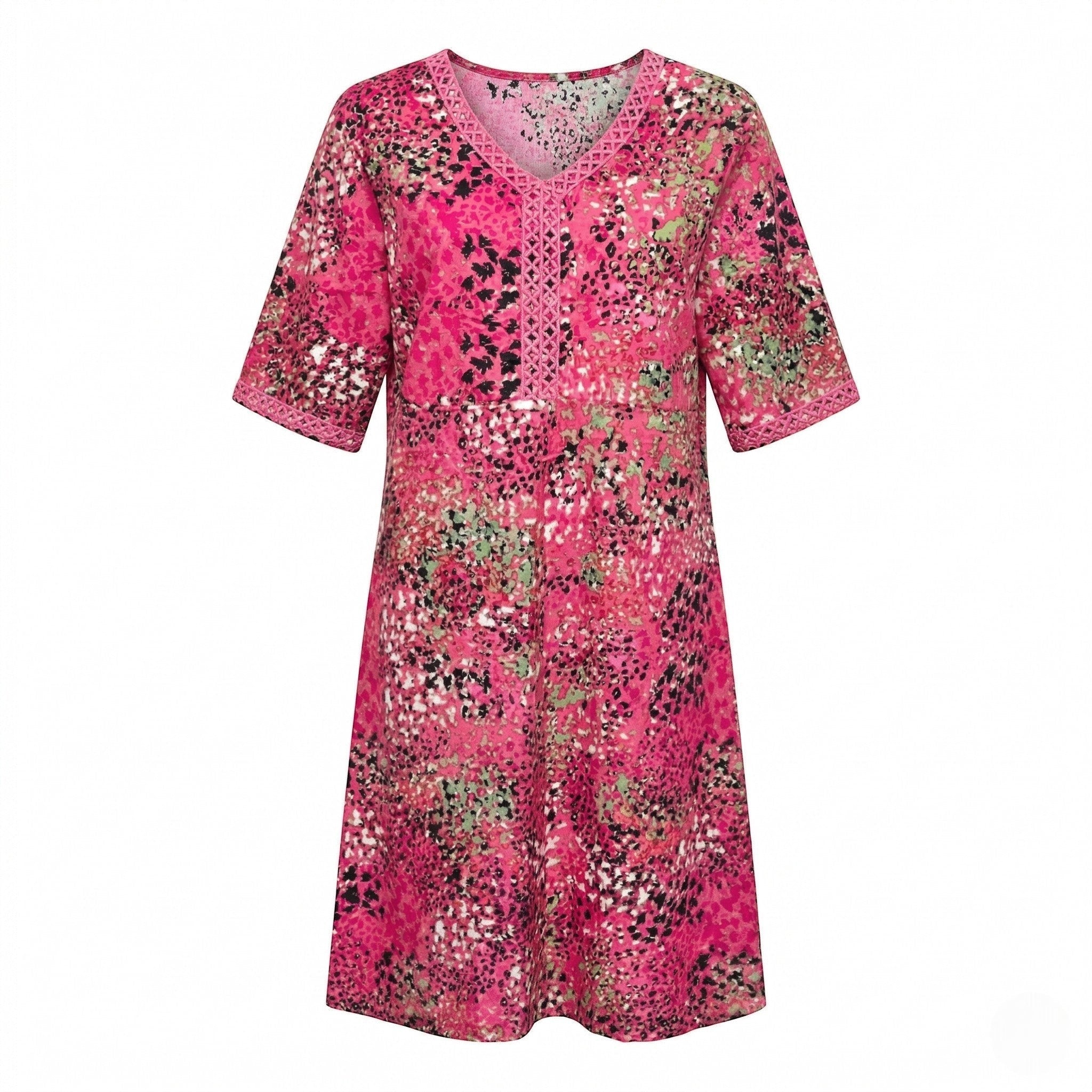 Grace - Women's Summer Printed Midi Dress - Midi Dresses - Red - Parker&Brooks