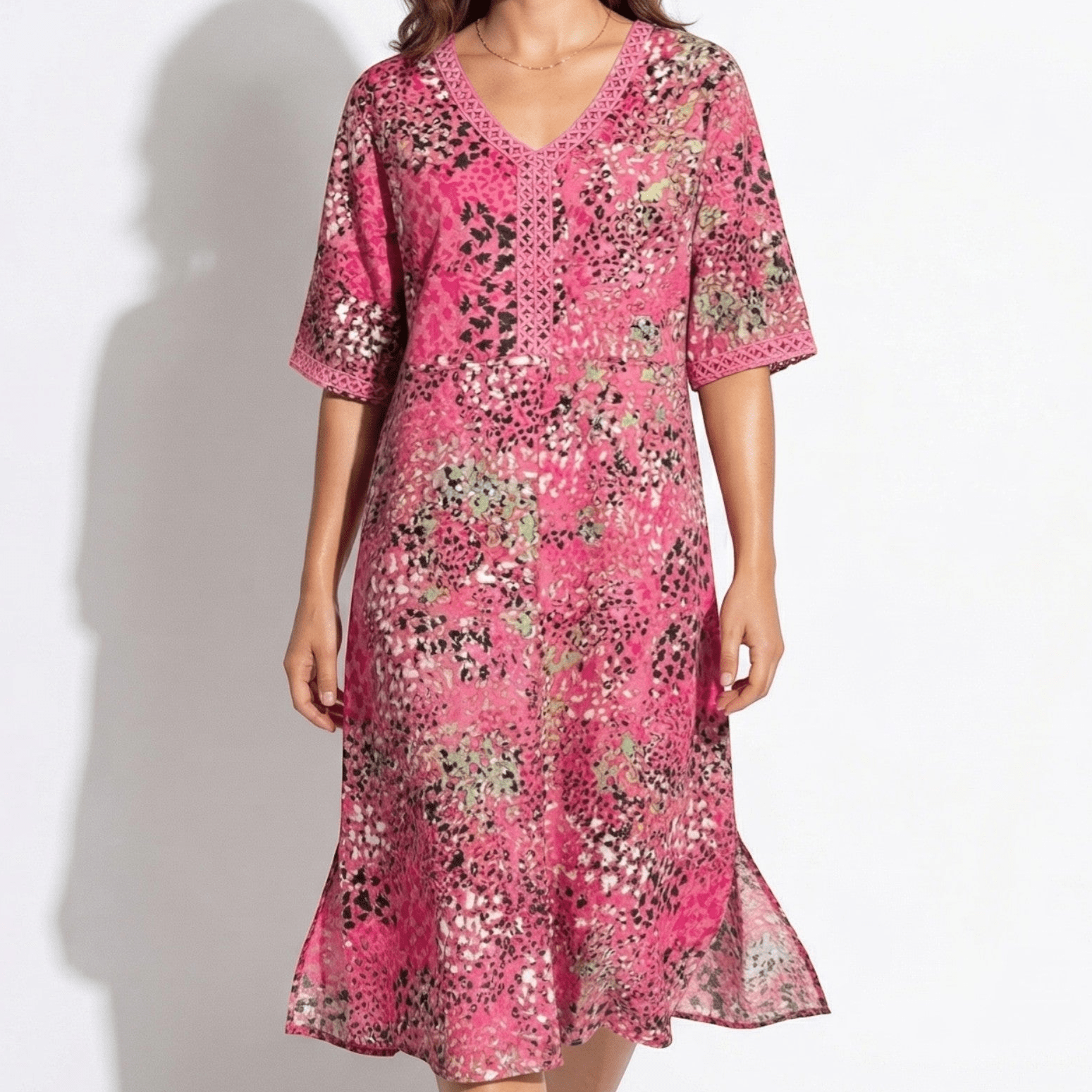 Grace - Women's Summer Printed Midi Dress - Midi Dresses - Red - Parker&Brooks