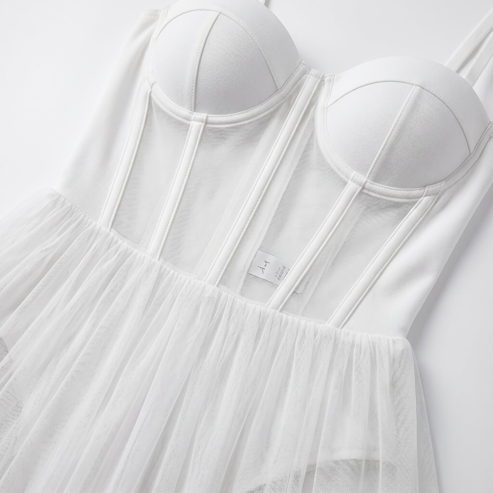 Grace - Women's Summer Sheer Corset Maxi Dress - Maxi Dress - White - Parker&Brooks