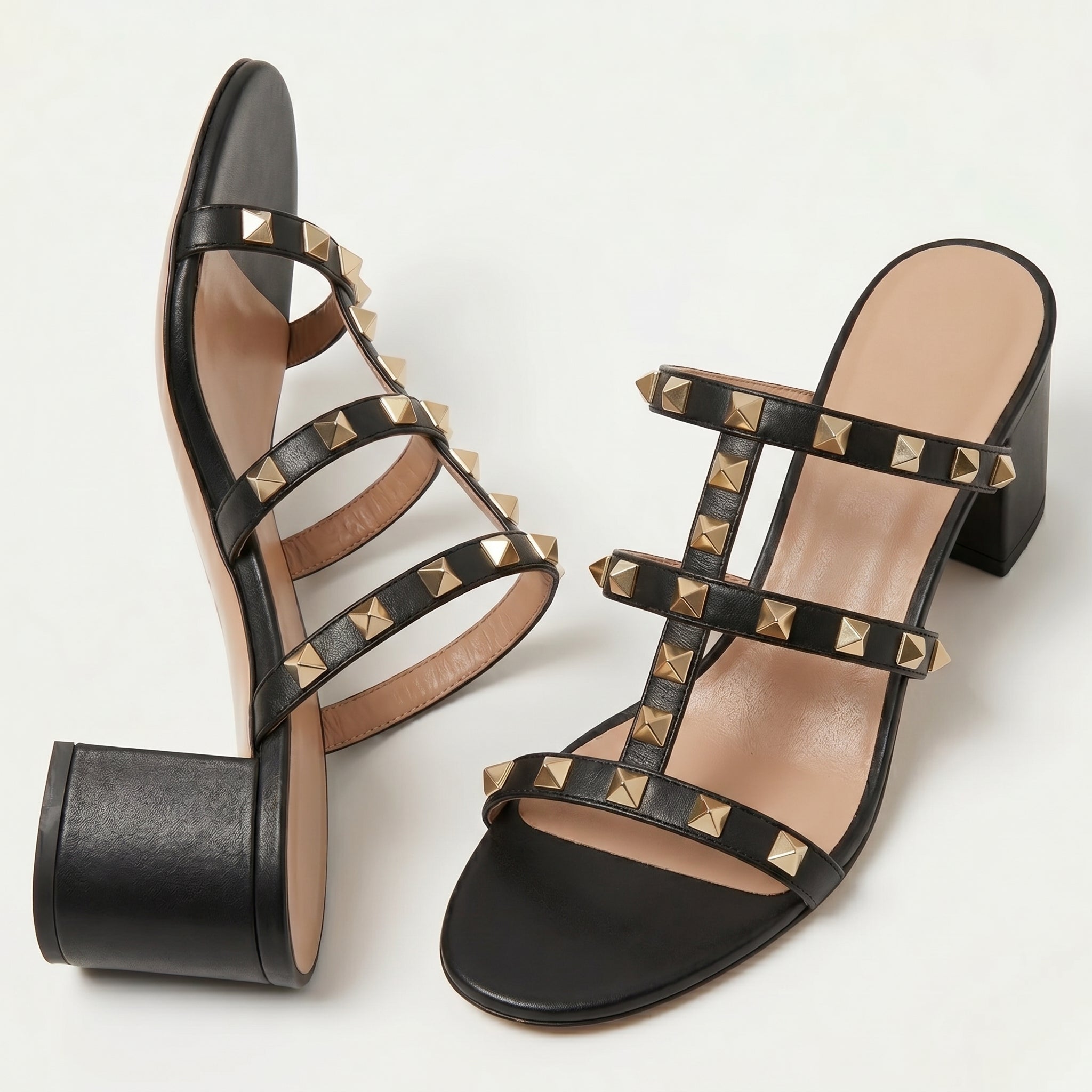 Harriet – Women's Elegant Block Heel Sandals - Sandals & Slides - Black - Parker&Brooks