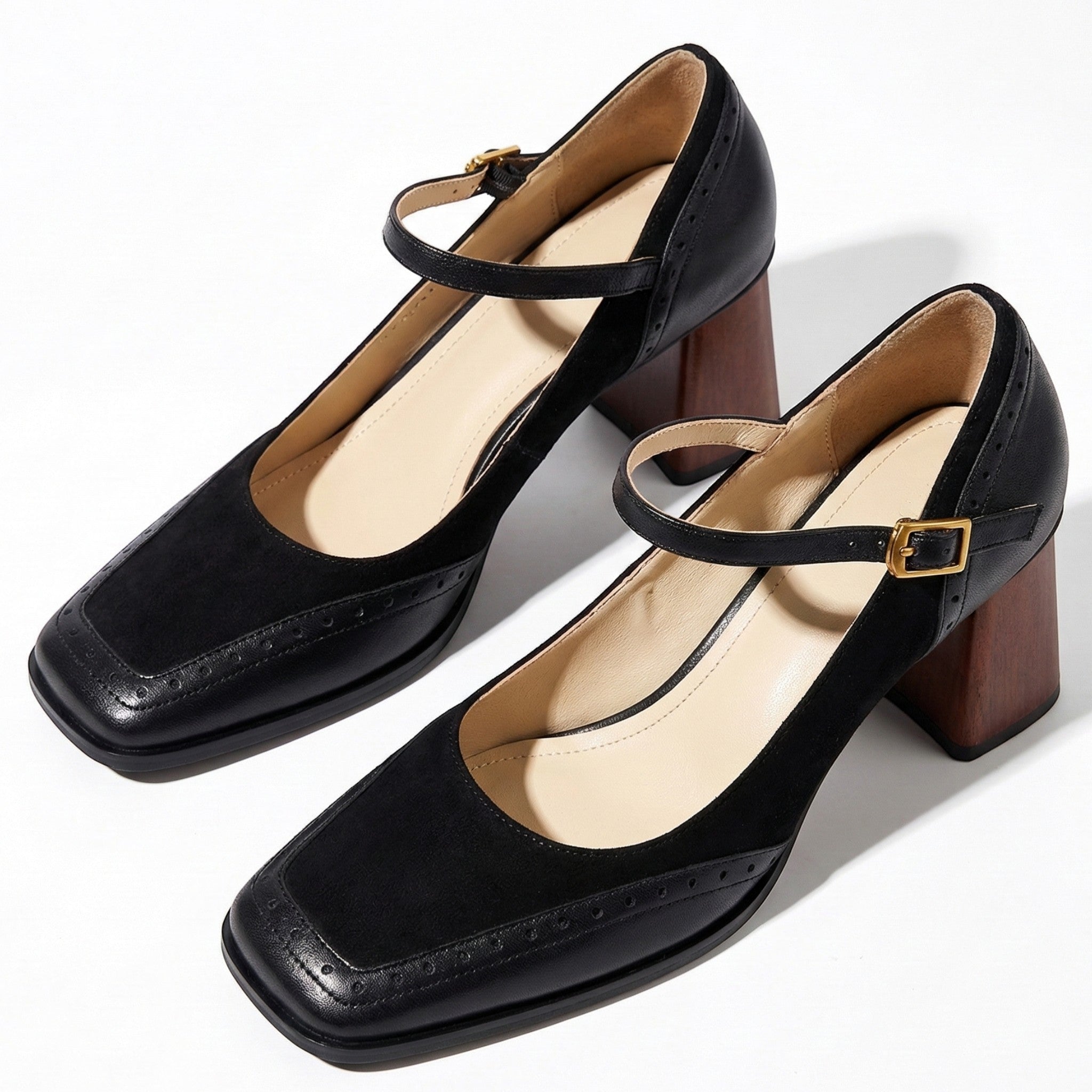 Harriet - Women's Mary Jane Block Heels - Sandal - Black - Parker&Brooks