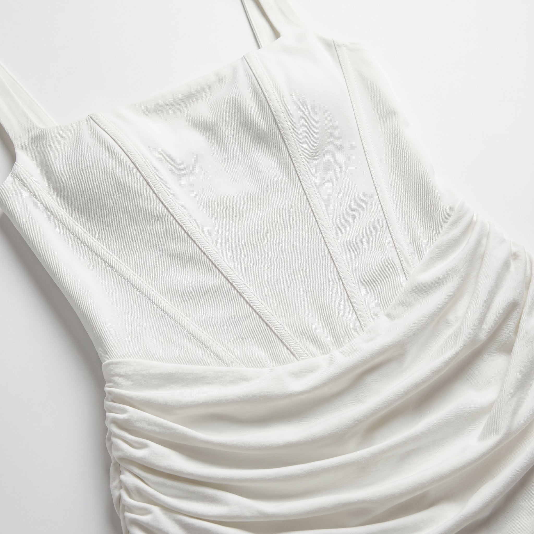 Harriet - Women's Party Ruched Mini Dress - Mini Dress - White - Parker&Brooks