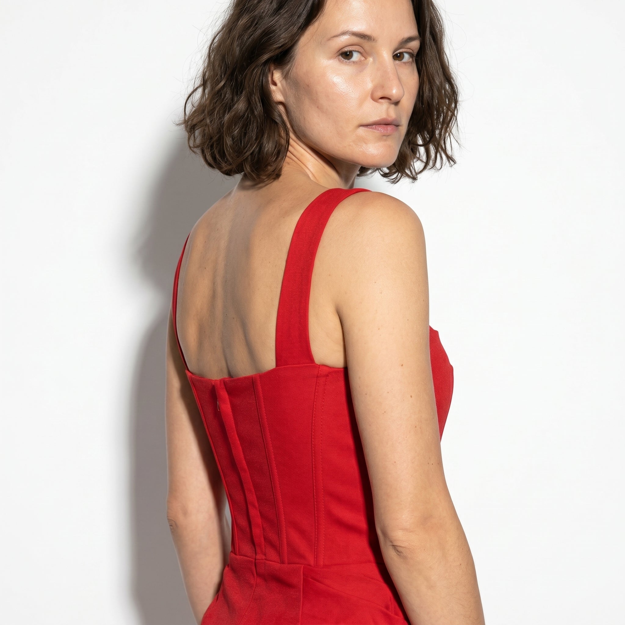 Harriet - Women's Party Ruched Mini Dress - Mini Dress - Red - Parker&Brooks