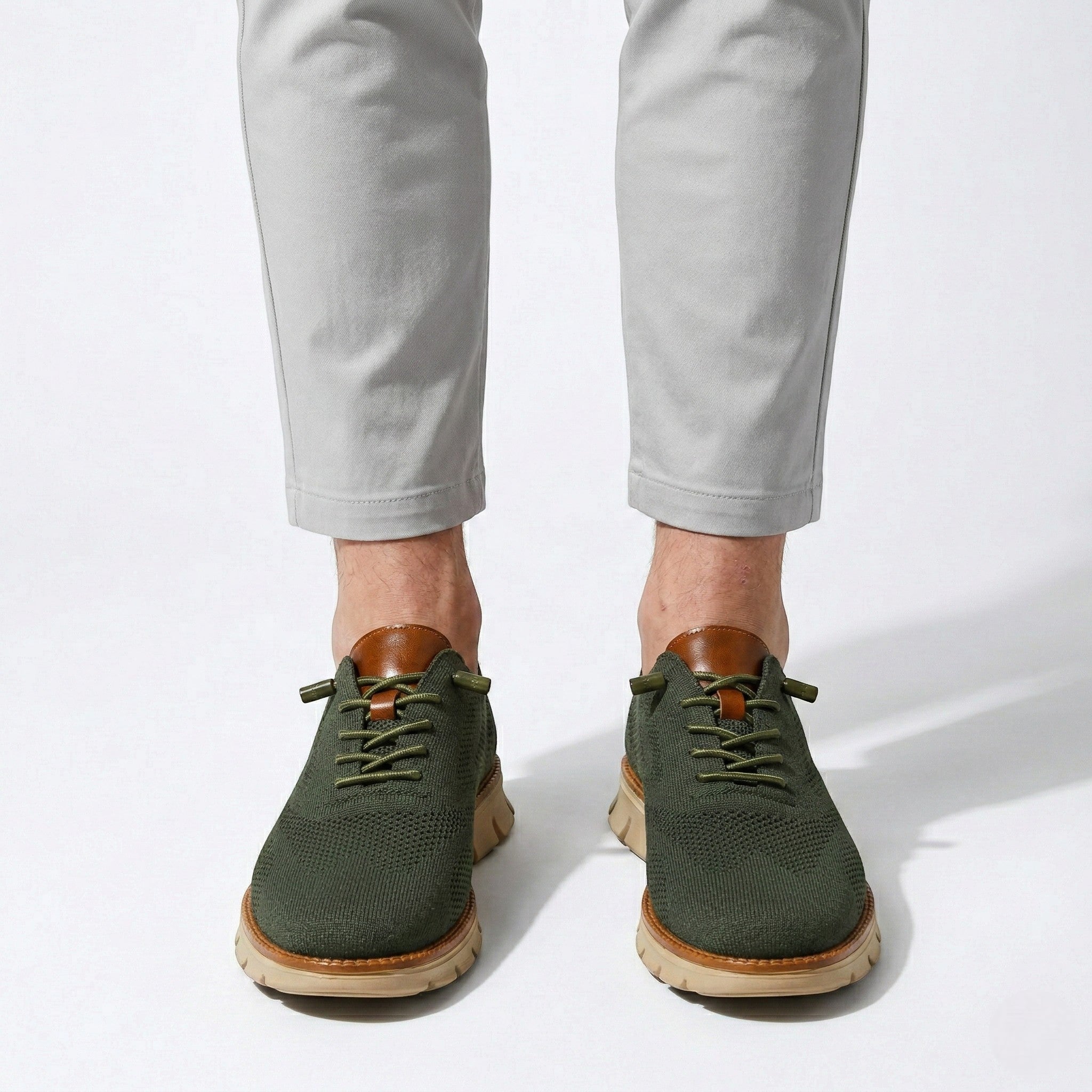 Harry - Men's Breathable Mesh Sneakers - Shoes - Olive Green - Parker&Brooks