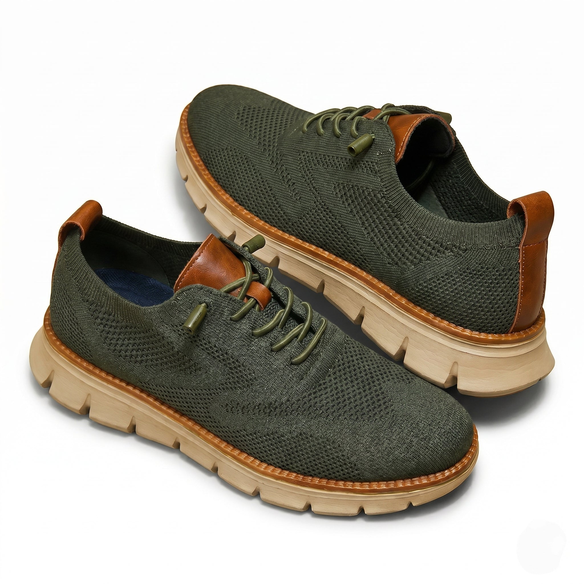 Harry - Men's Breathable Mesh Sneakers - Shoes - Olive Green - Parker&Brooks