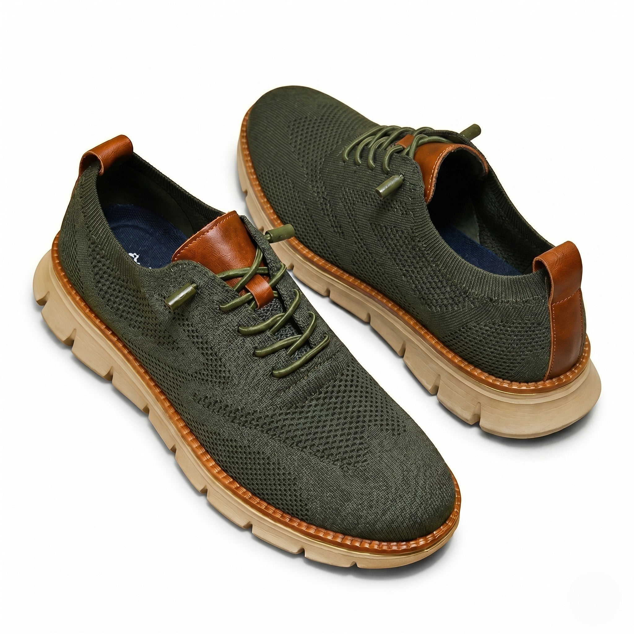 Harry - Men's Breathable Mesh Sneakers - Shoes - Olive Green - Parker&Brooks