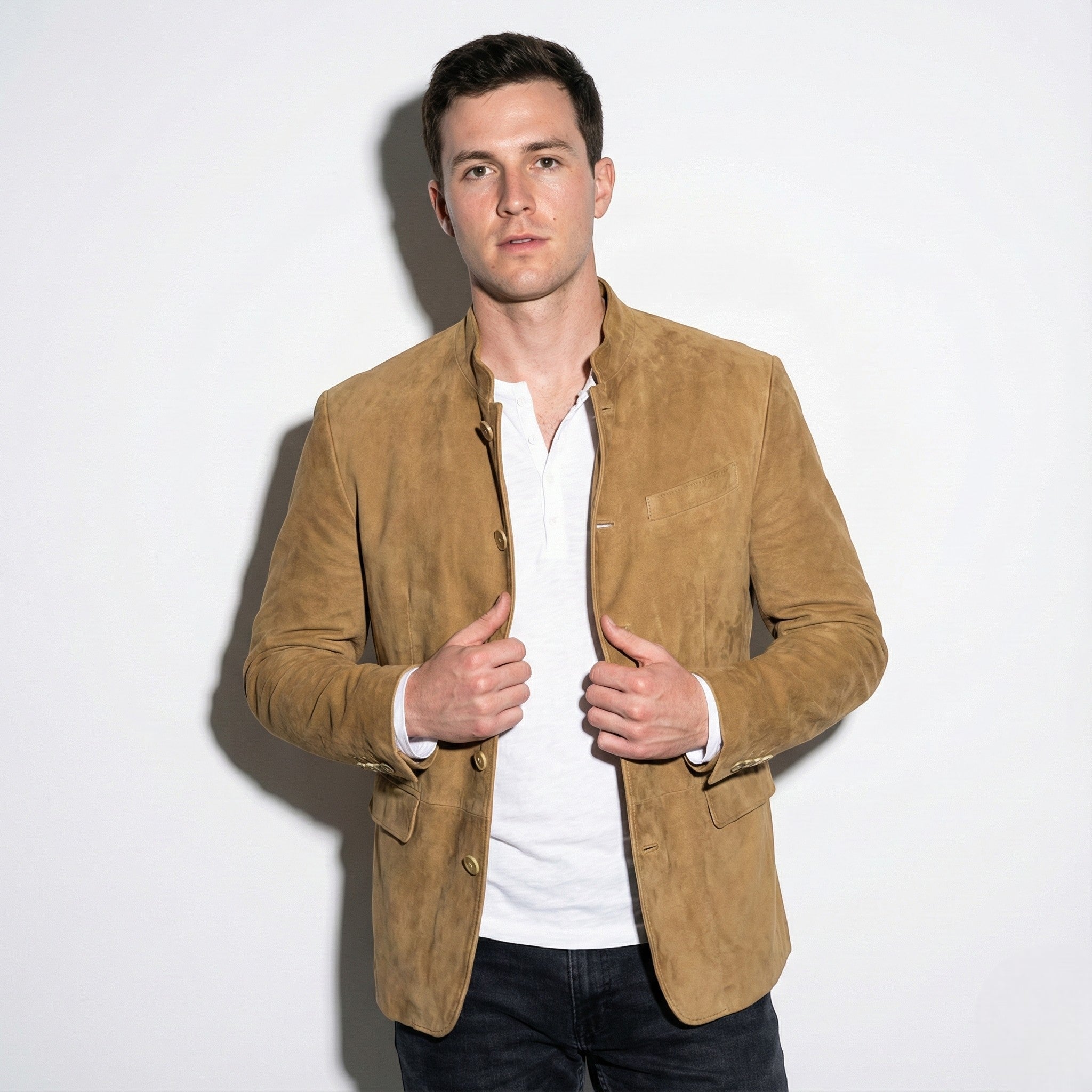 Henry - Men's Blazer with Mandarin Collar