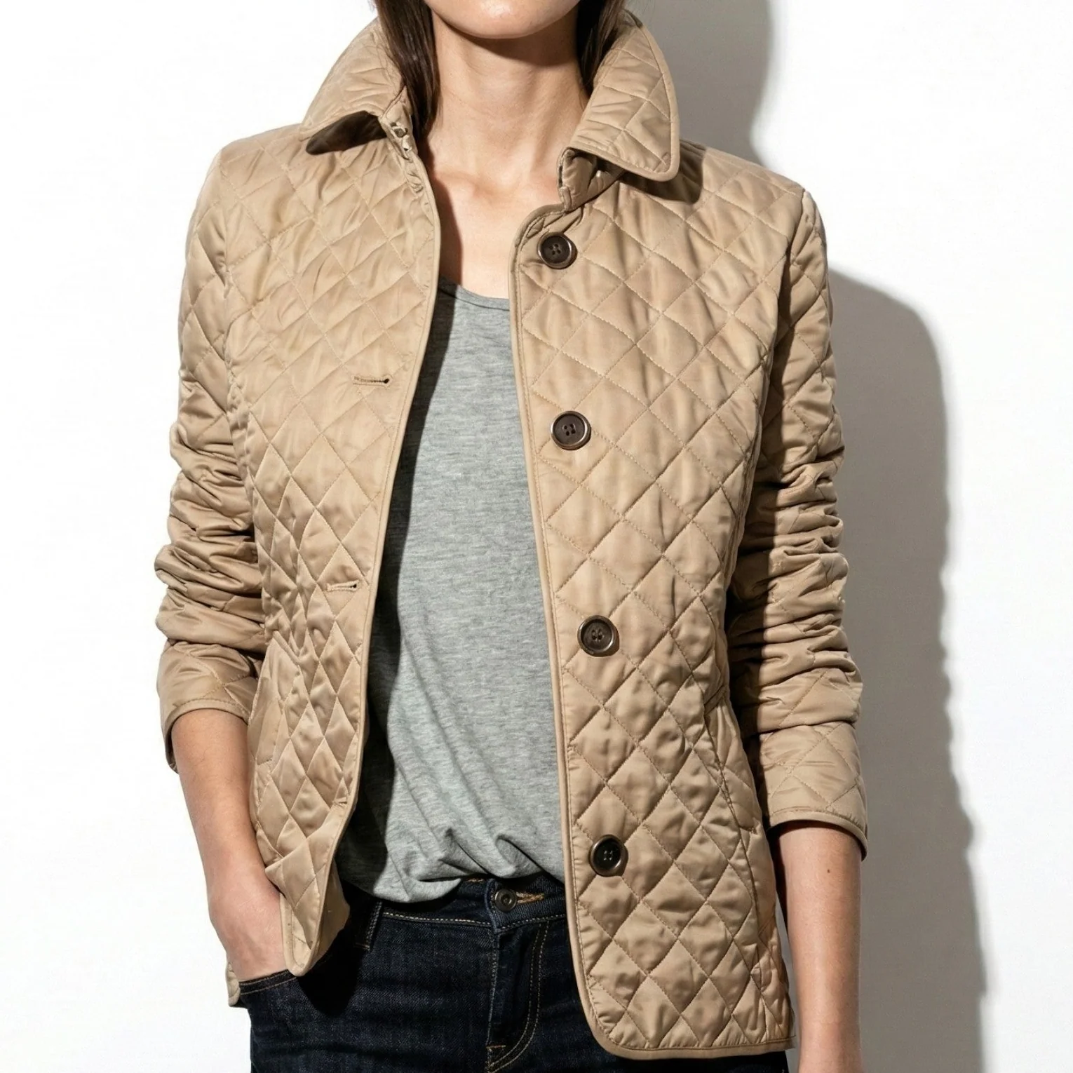 Olivia - Women's Quilted Button-Up Jacket