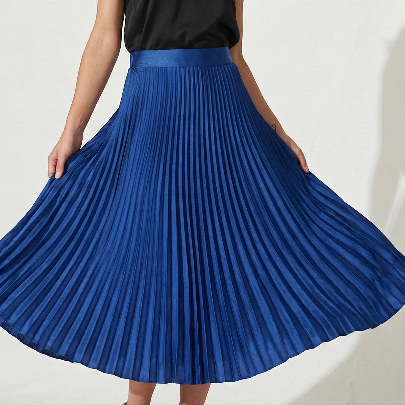 Chloe - Women's Pleated Satin Skirt