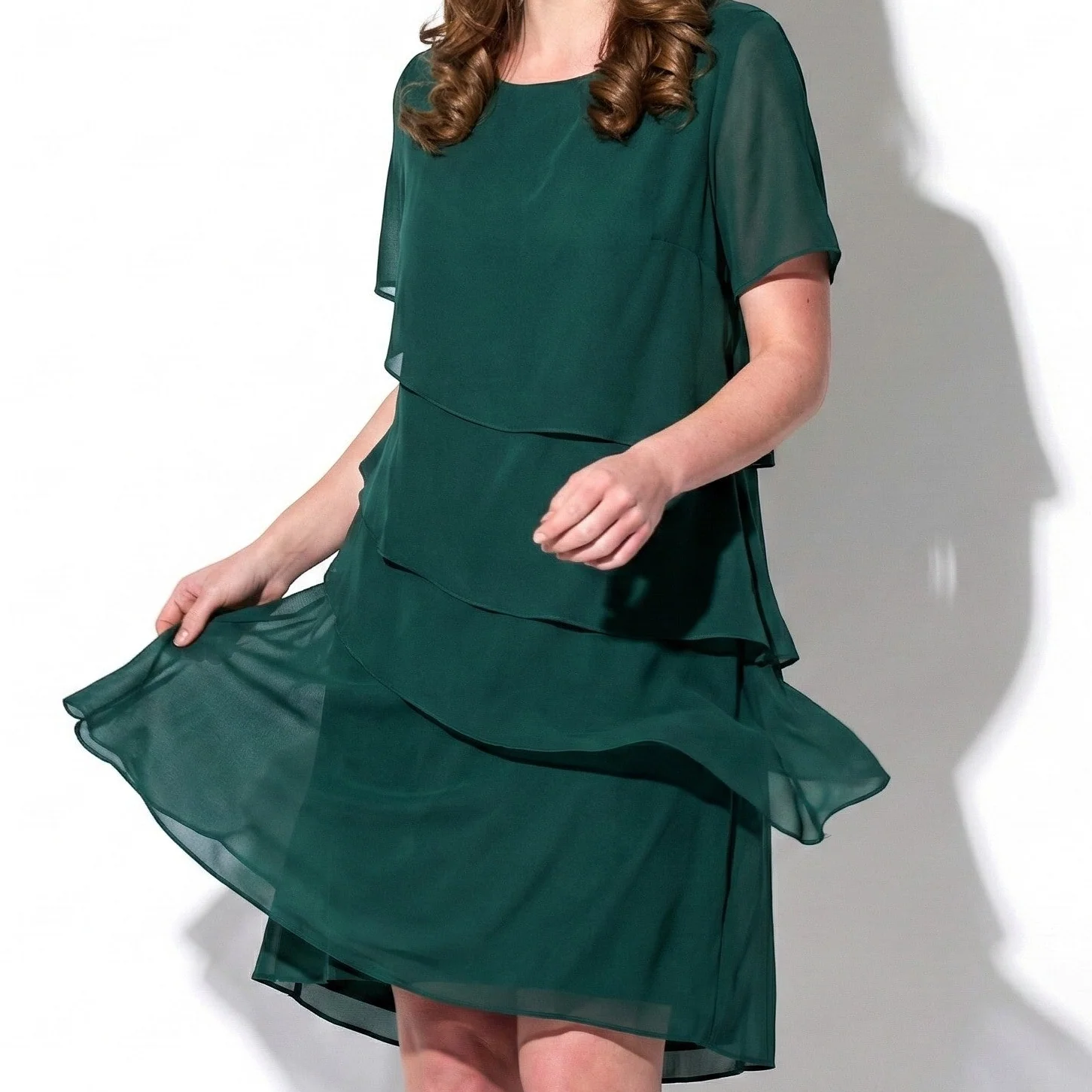 Arya - Women's Tiered Mini Chiffon Dress