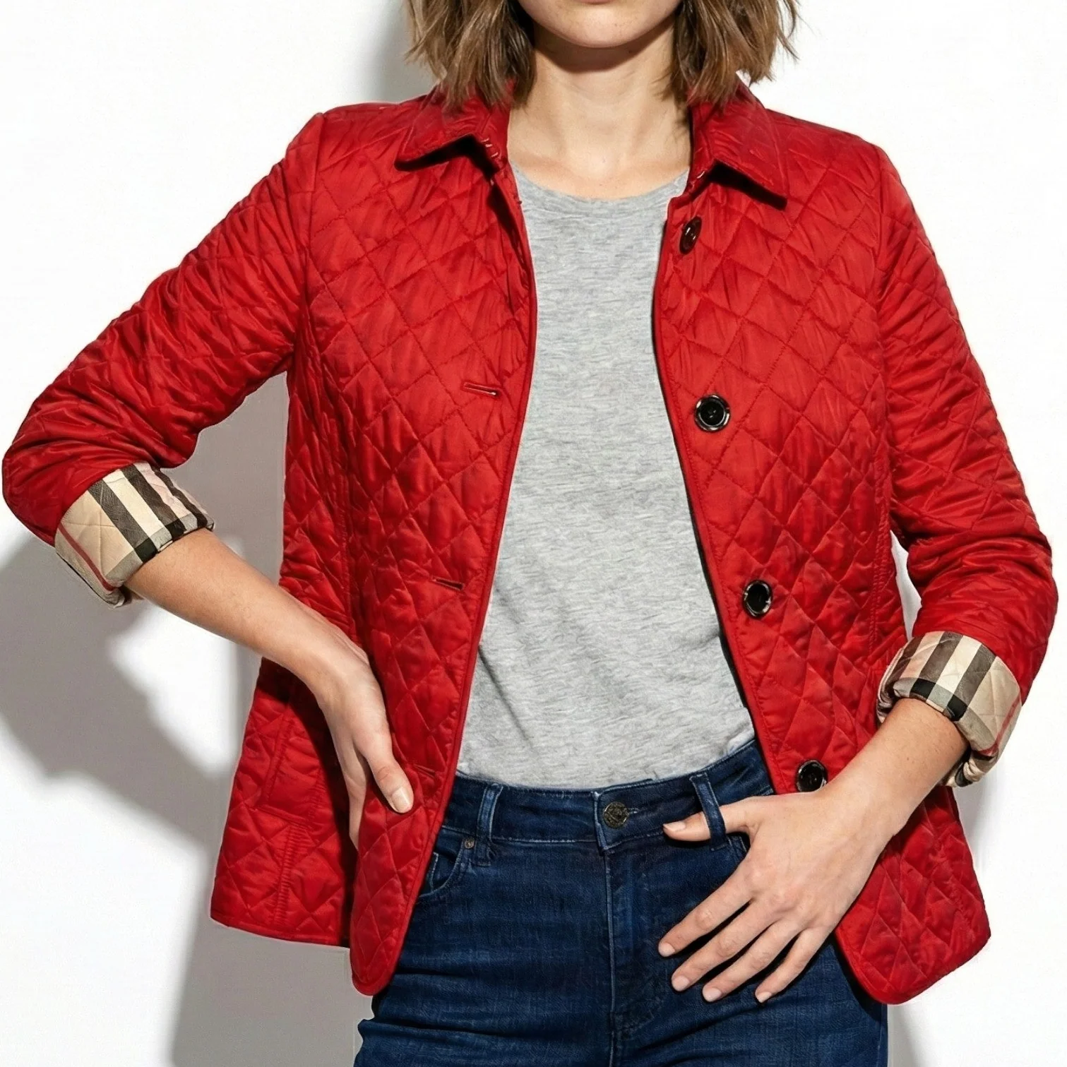 Olivia - Women's Quilted Button-Up Jacket