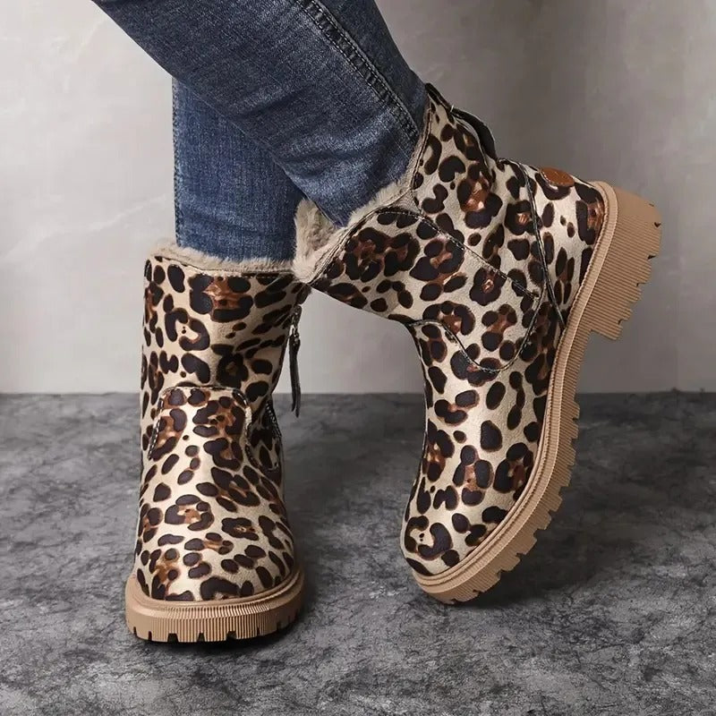 Ava - Women's Chunky Platform Ankle Boots with Side Zip Lug Sole