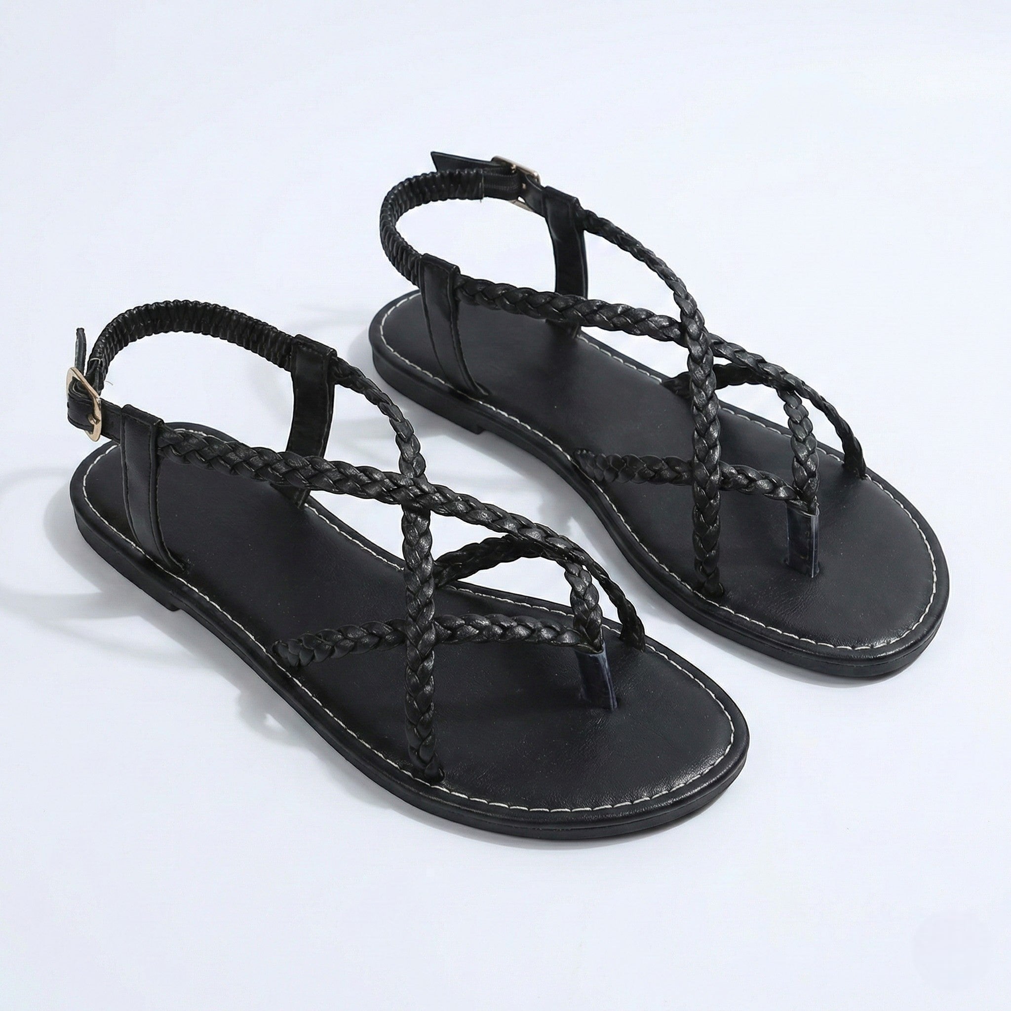Imogen - Women's Strap Summer Sandals - Sandals - Black - Parker&Brooks
