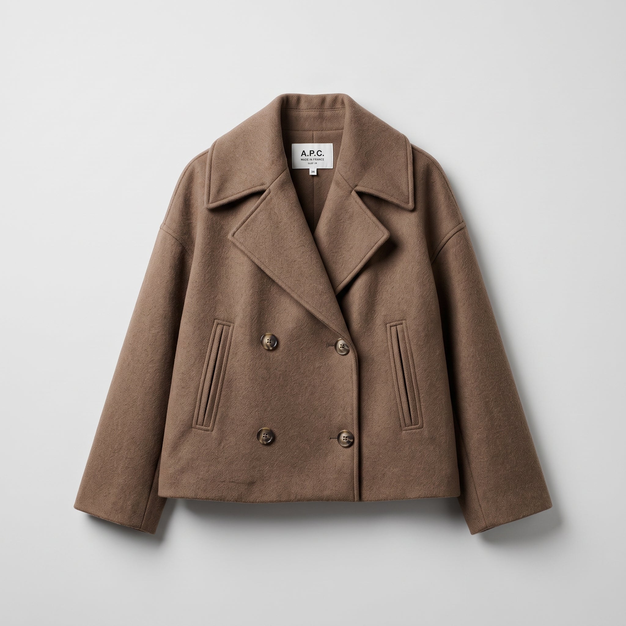 Isabell - Women's Cropped Double-Breasted Transitional Jacket - Jackets - Brown - Parker&Brooks