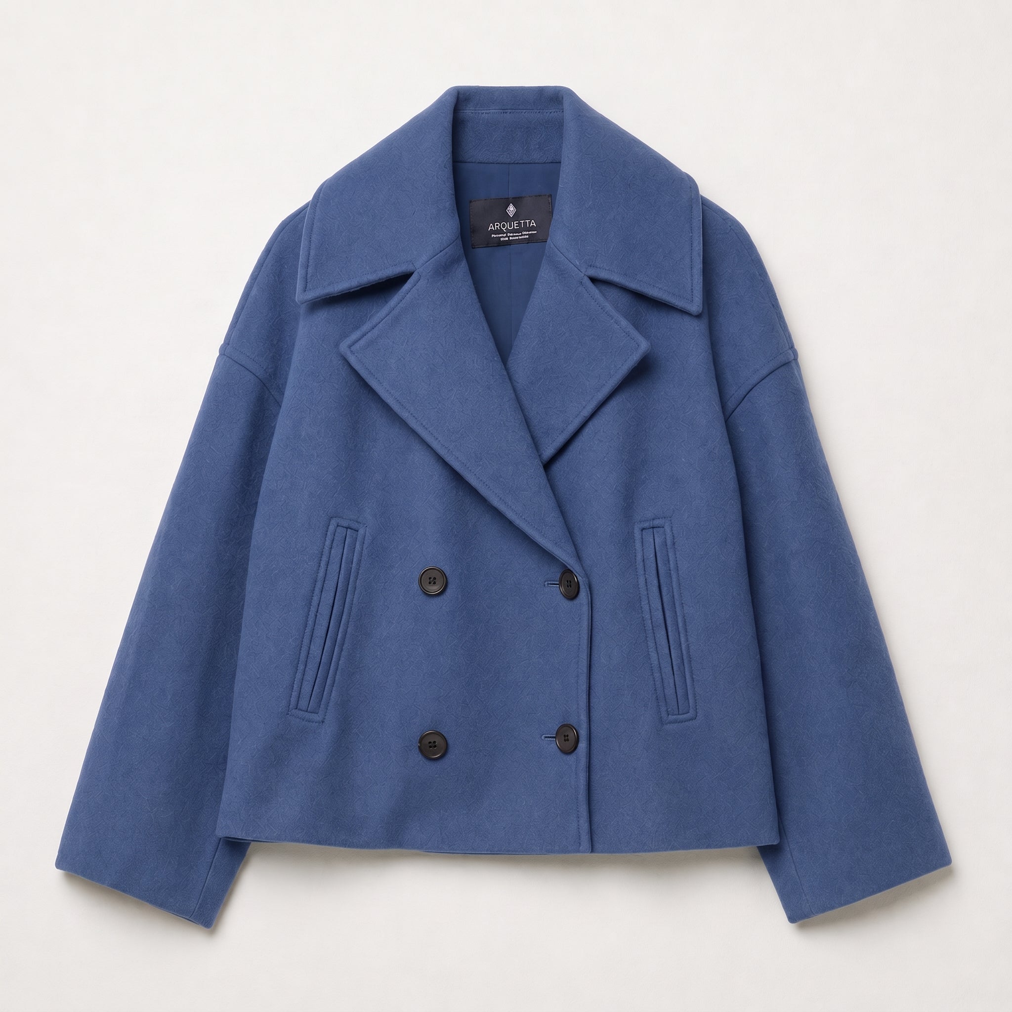 Isabell - Women's Cropped Double-Breasted Transitional Jacket - Jackets - Blue - Parker&Brooks