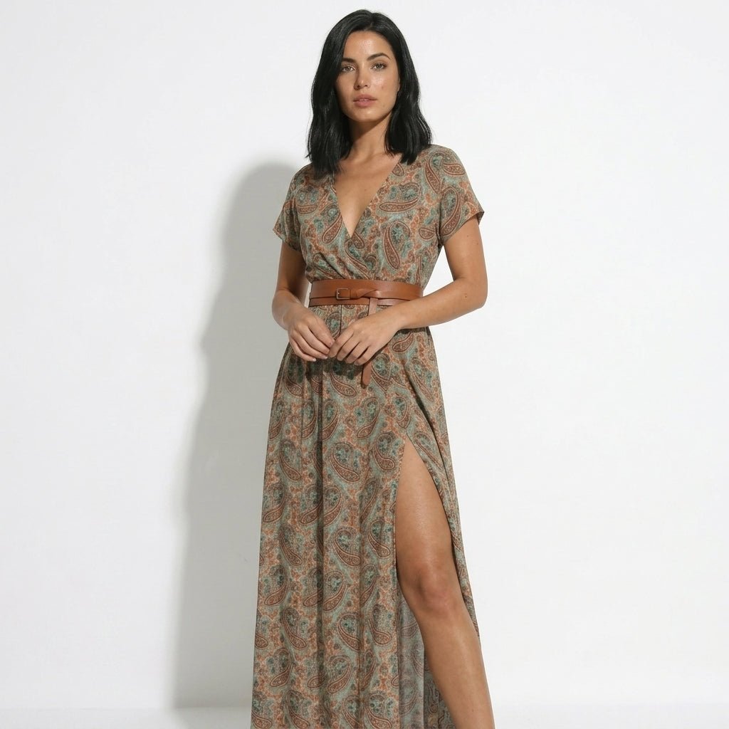 Isabella - Women's Bohemian Floral Maxi Dress - Dresses - Brown - Parker&Brooks