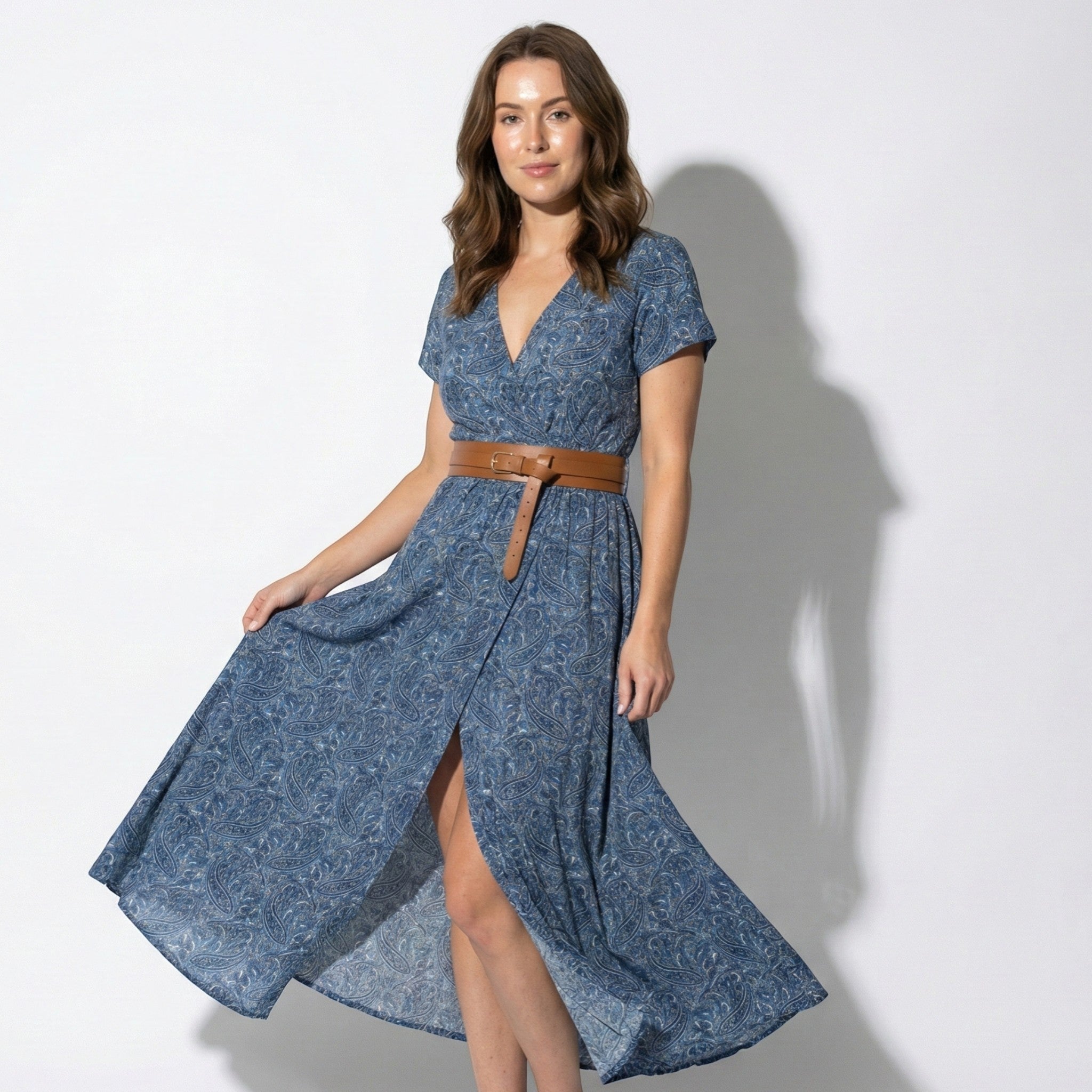 Isabella - Women's Bohemian Floral Maxi Dress - Dresses - Blue - Parker&Brooks