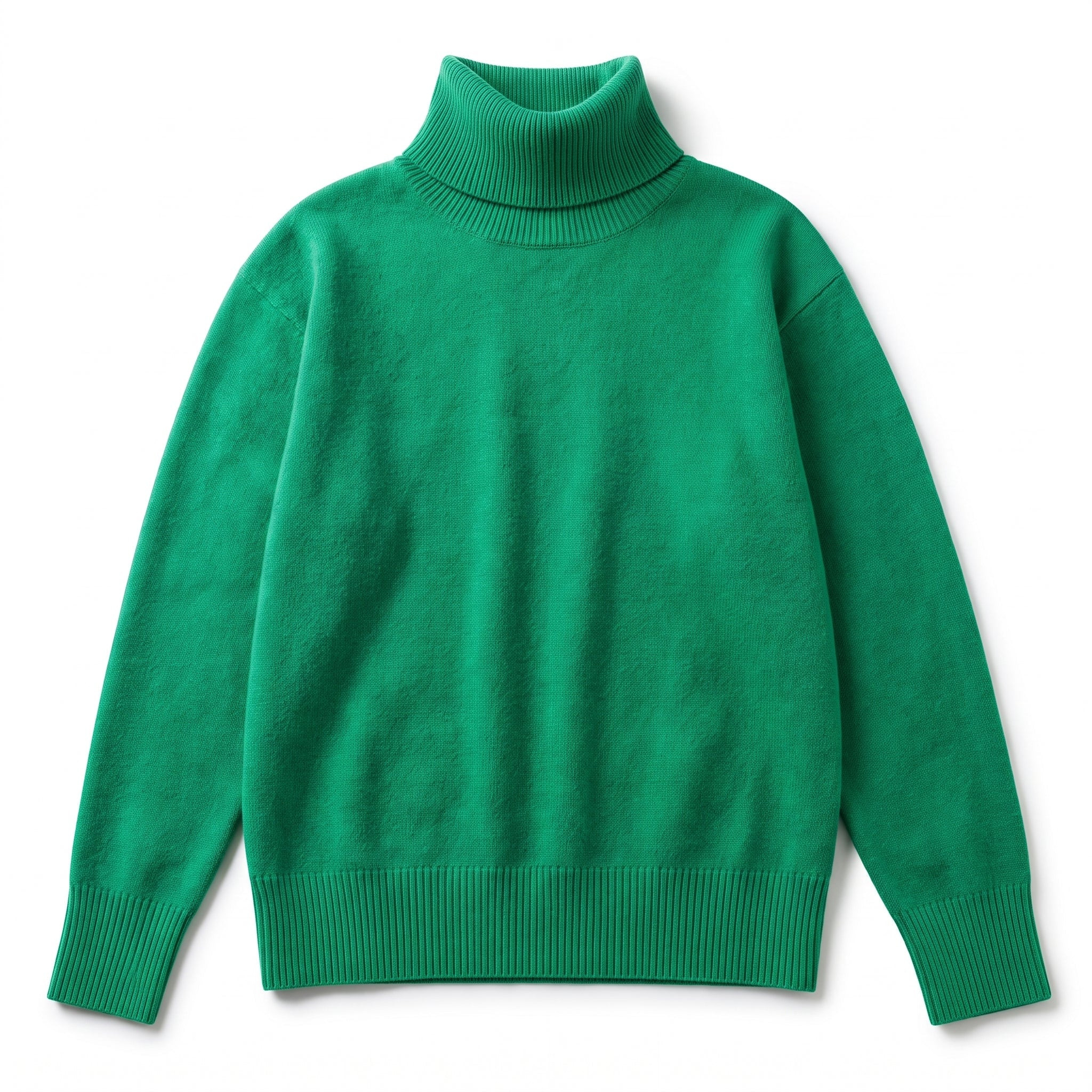 Isabella - Women's Oversized High-Neck Knit Sweater with Ribbed Cuffs - Sweaters - Green - Parker&Brooks