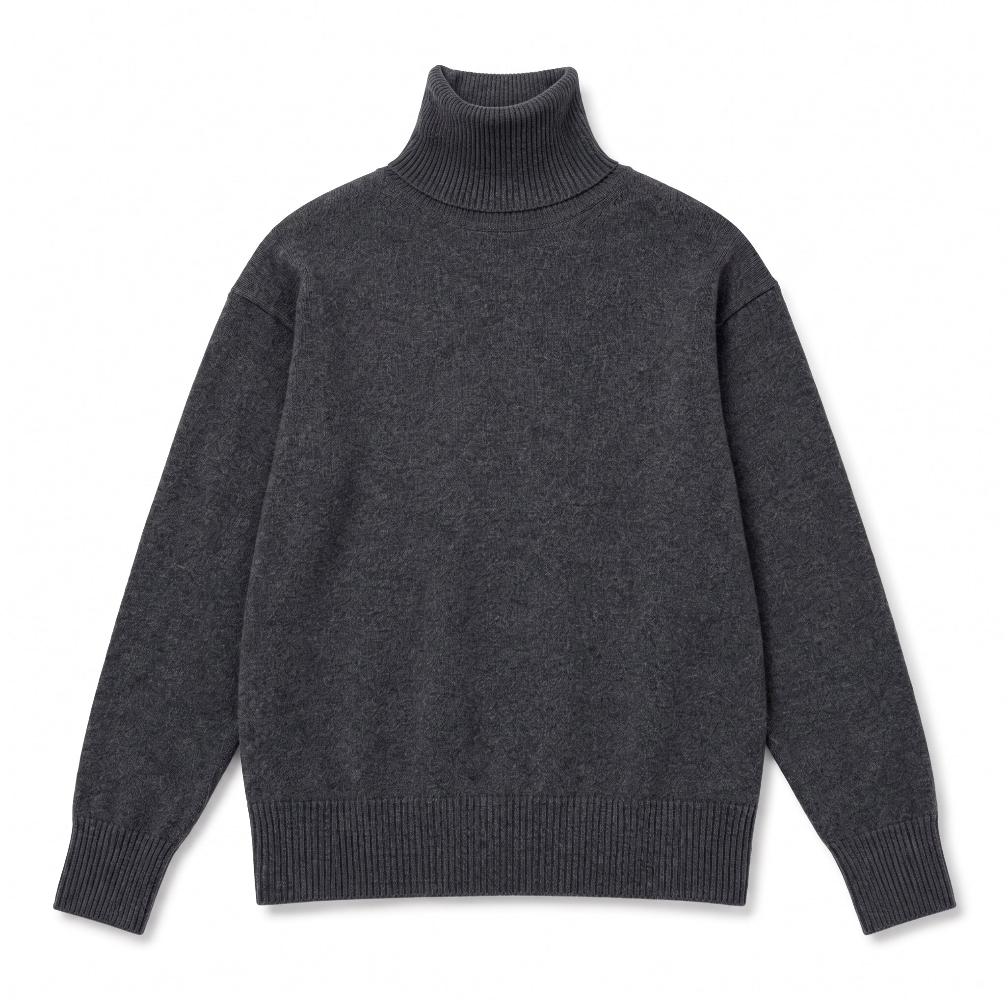 Isabella - Women's Oversized High-Neck Knit Sweater with Ribbed Cuffs - Sweaters - Gray - Parker&Brooks
