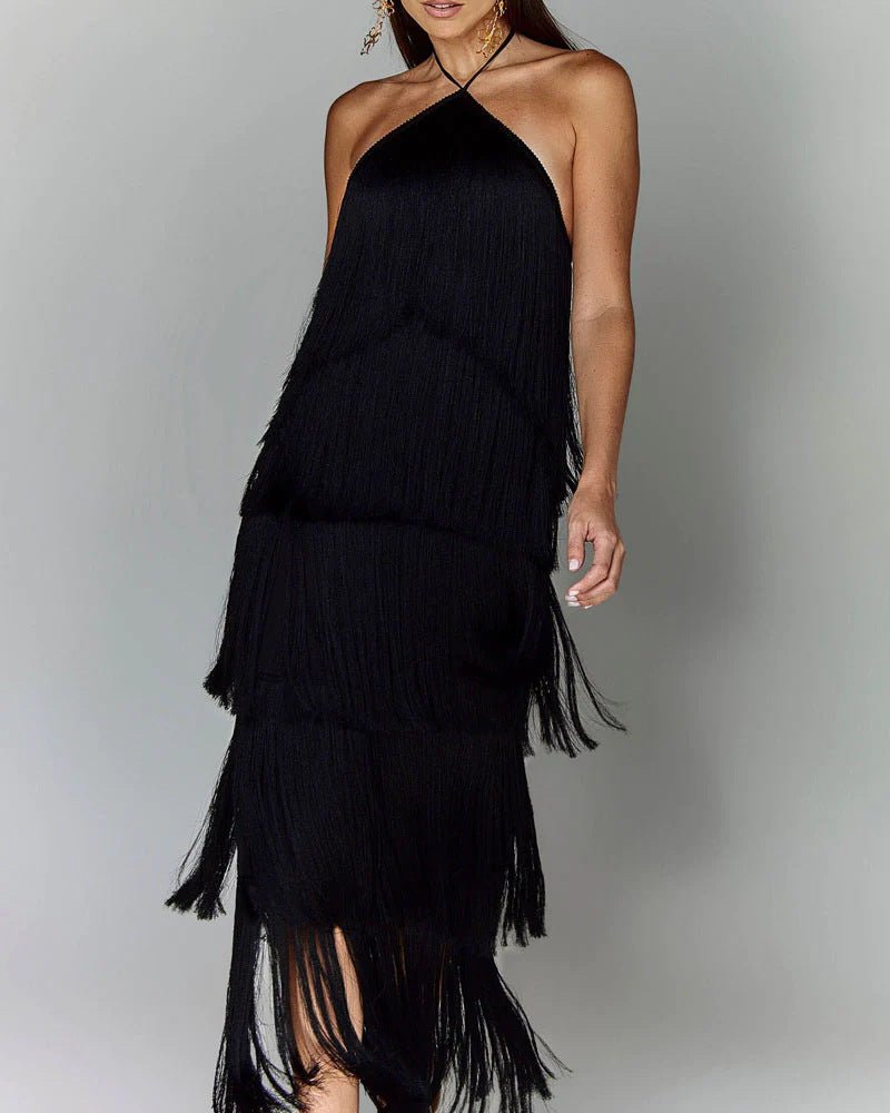 Isabelle – Elegant Dress with Fringes & Flowing Fit