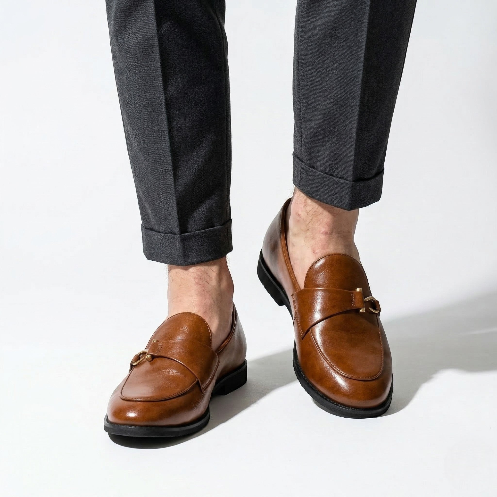 Jack - Men's Classic Formal Loafers - Shoes - Brown - Parker&Brooks