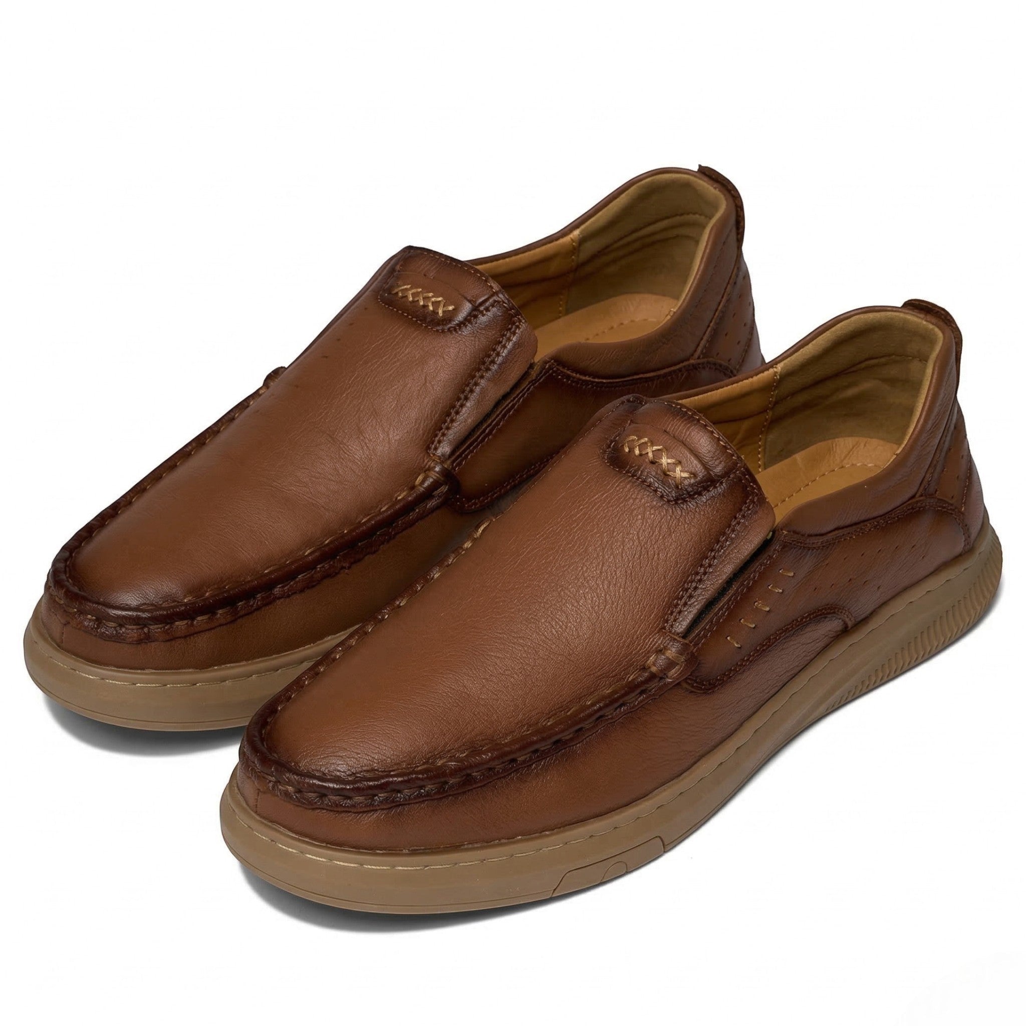 Jack - Men's Casual Slip - On Loafers - Loafers - Brown - Parker&Brooks