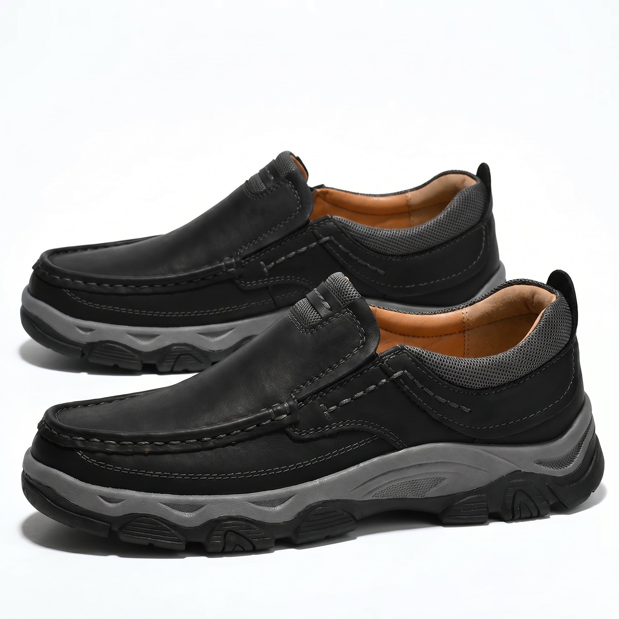 Jacob - Men's Rugged Slip - On Loafers - Loafers - Black - Parker&Brooks