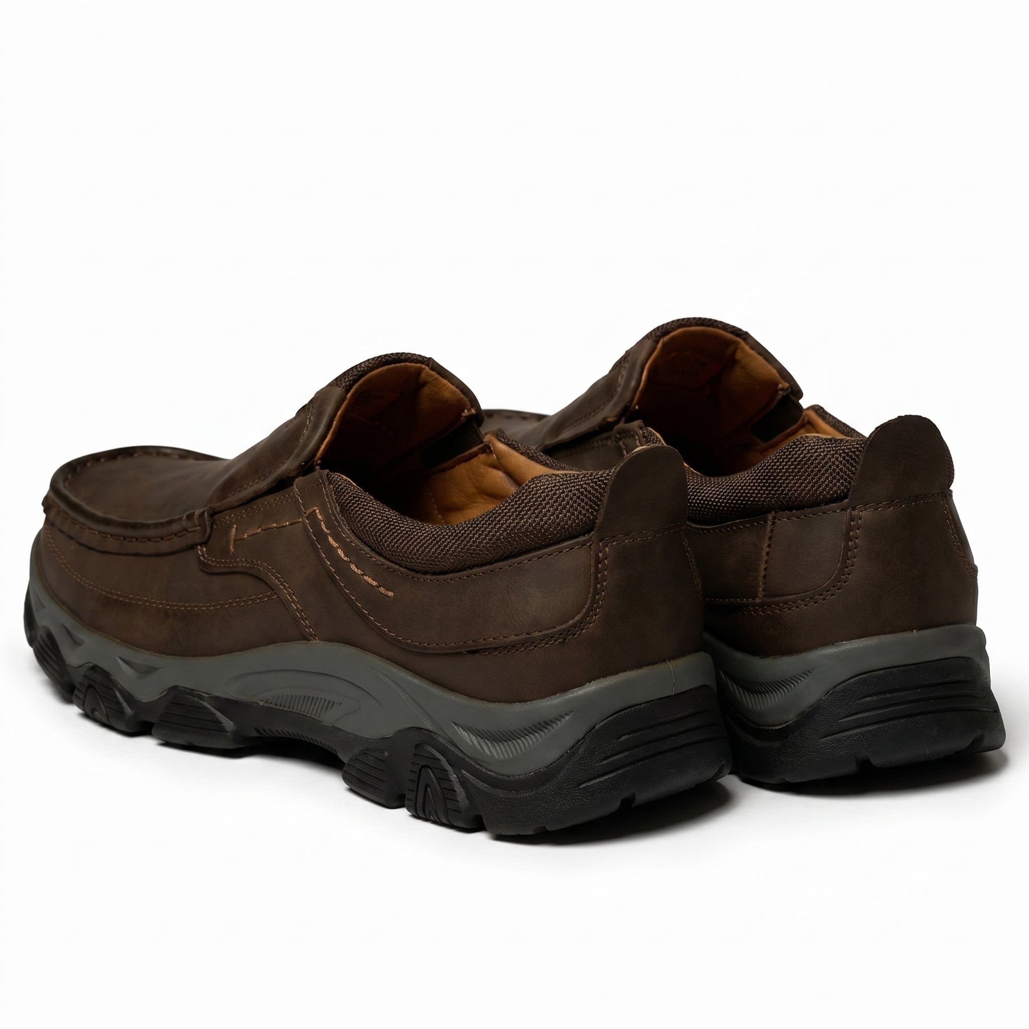 Jacob - Men's Rugged Slip - On Loafers - Loafers - Dark Brown - Parker&Brooks