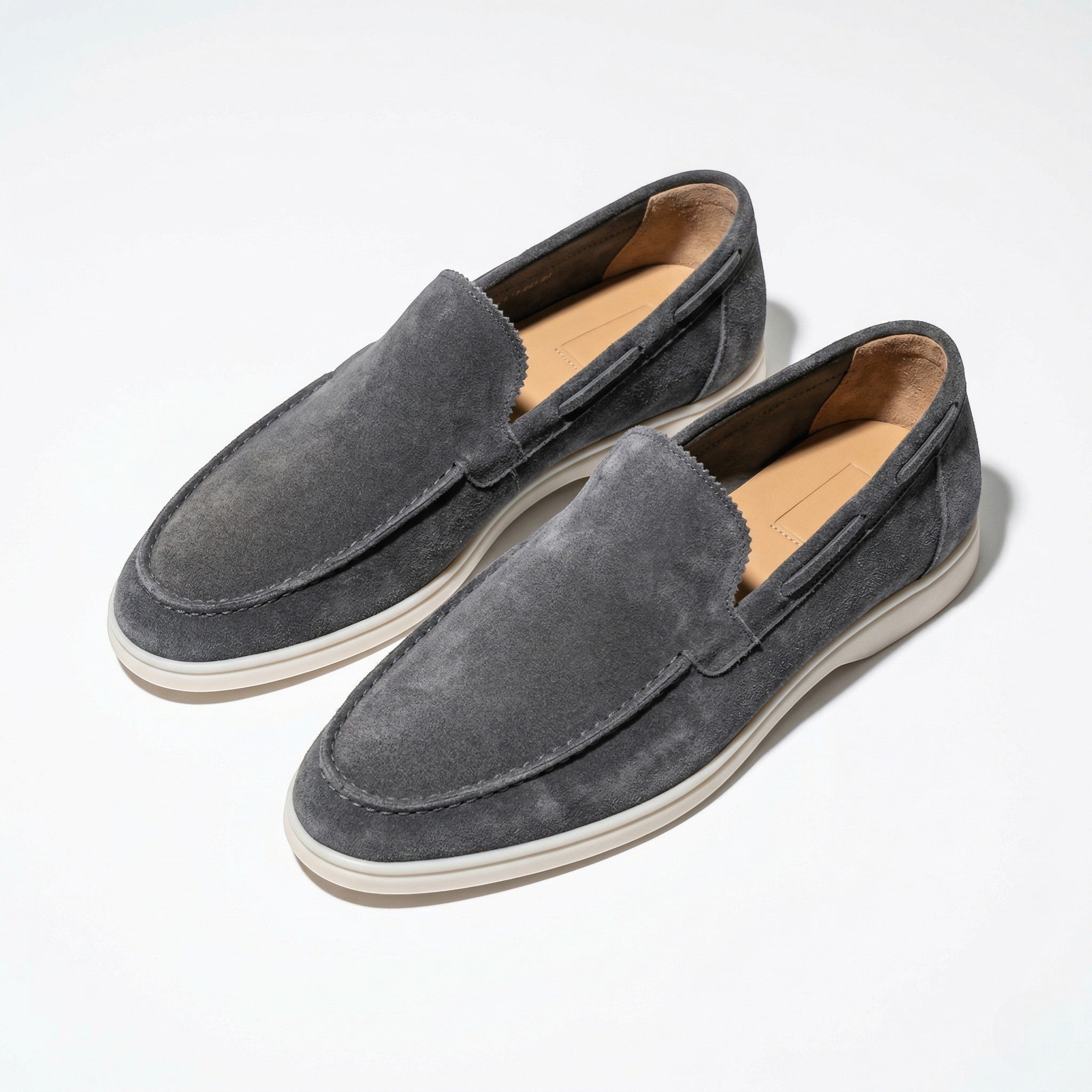 James - Men's Orthopedic Slip - On Loafers - Loafers - Light Gray - Parker&Brooks