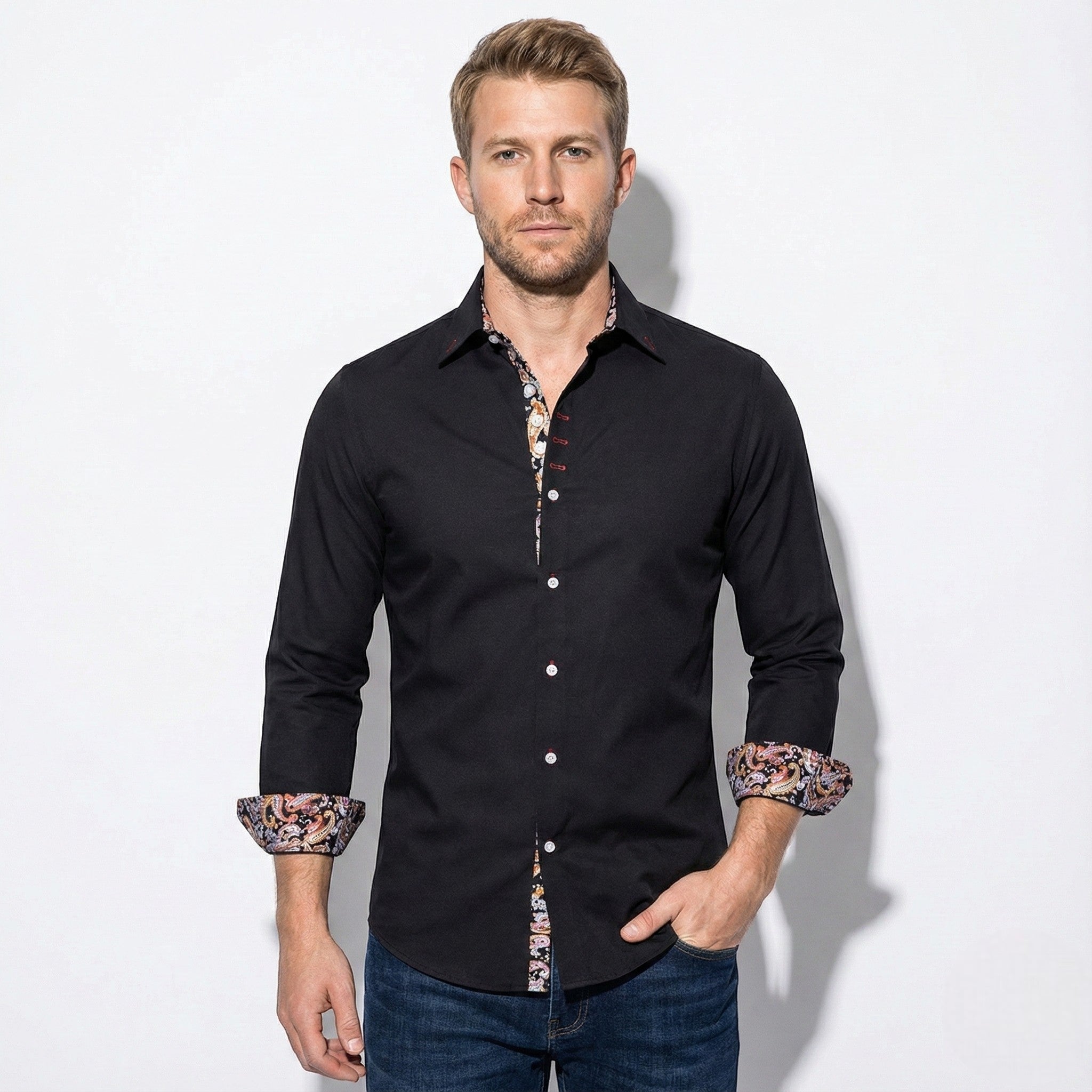 James - Men's Slim Fit Long Sleeve Shirt