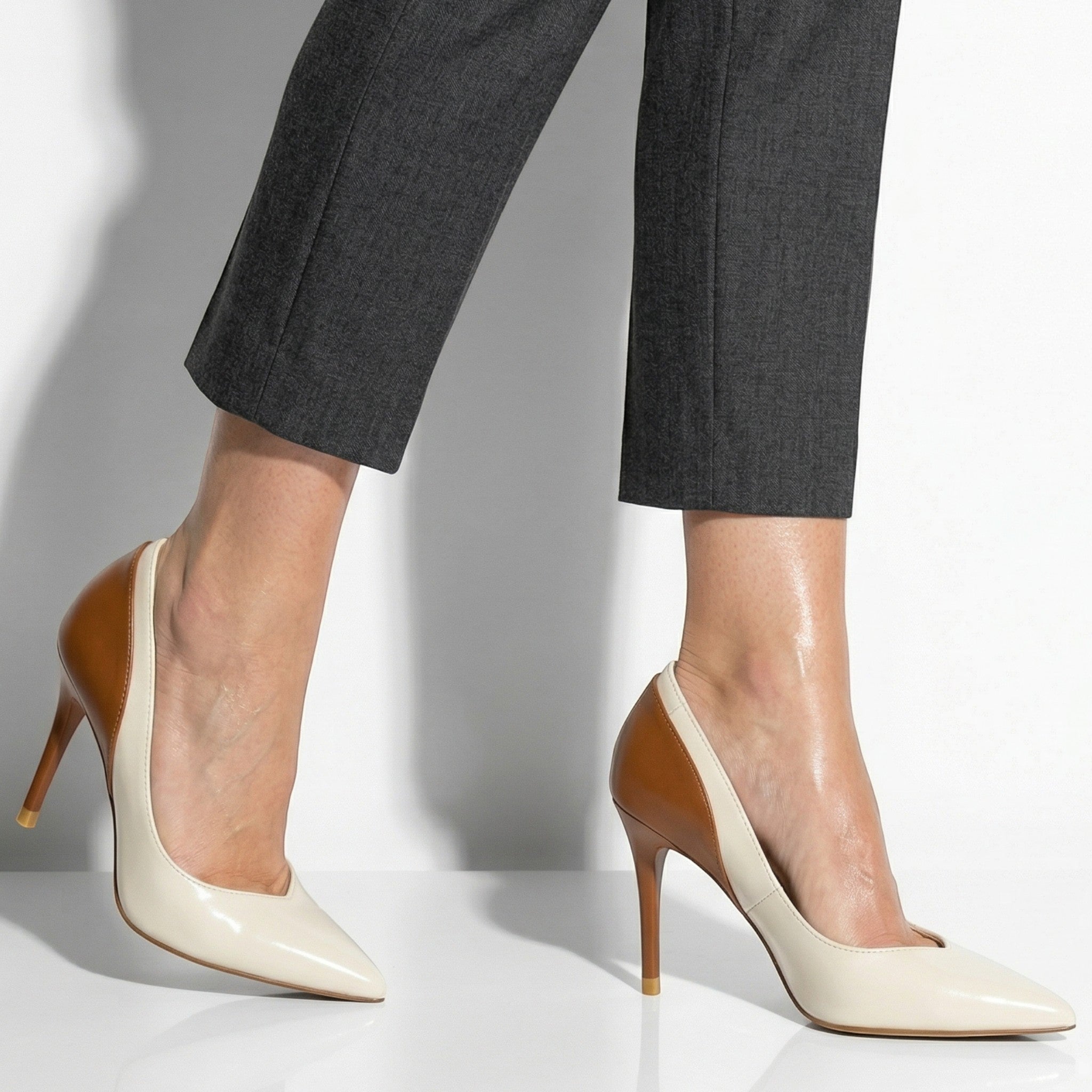 Jona - Women's Sleek Office Stiletto Heels - Heels - Ivory - Parker&Brooks