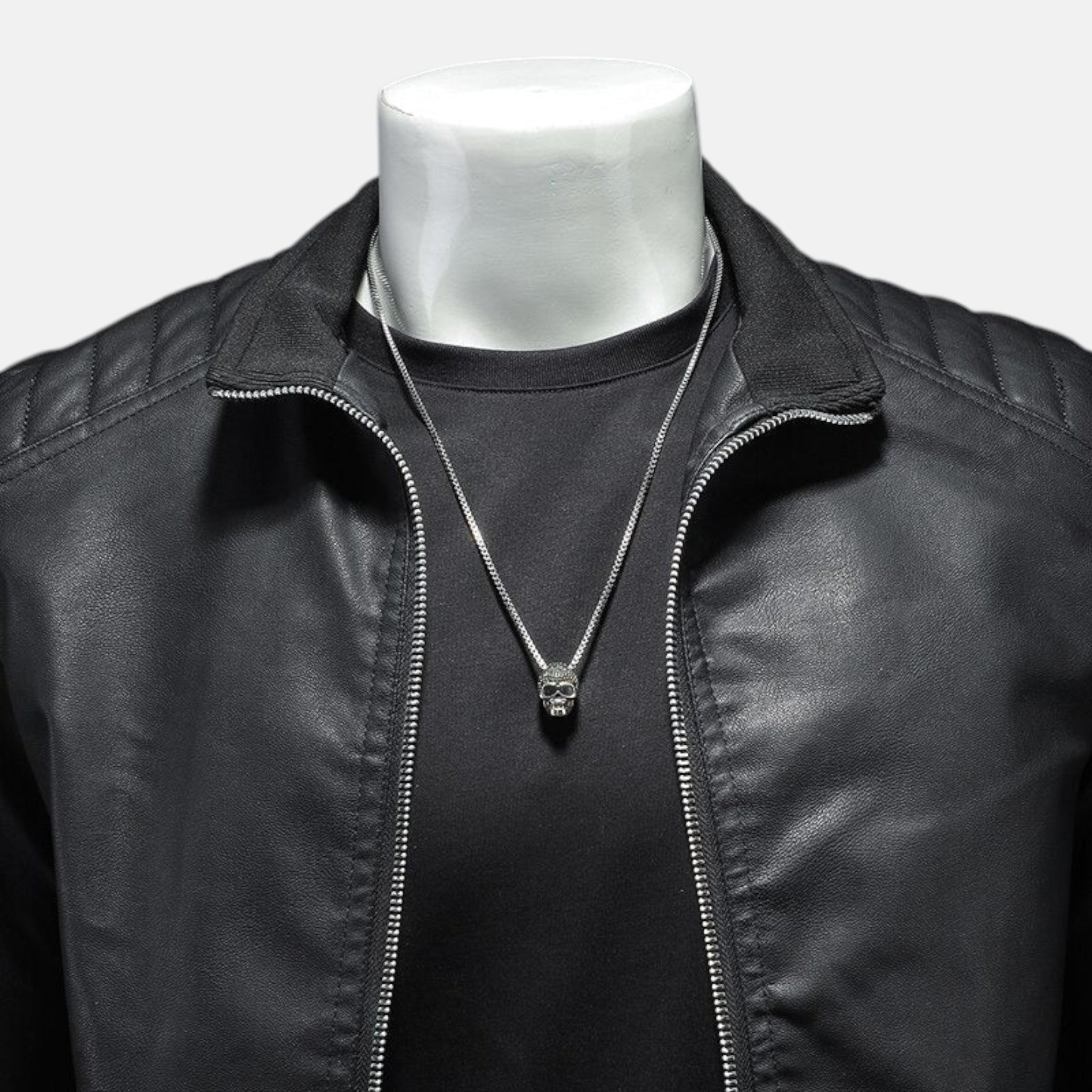Men's Full-zipped Jacket with Quilted Shoulder